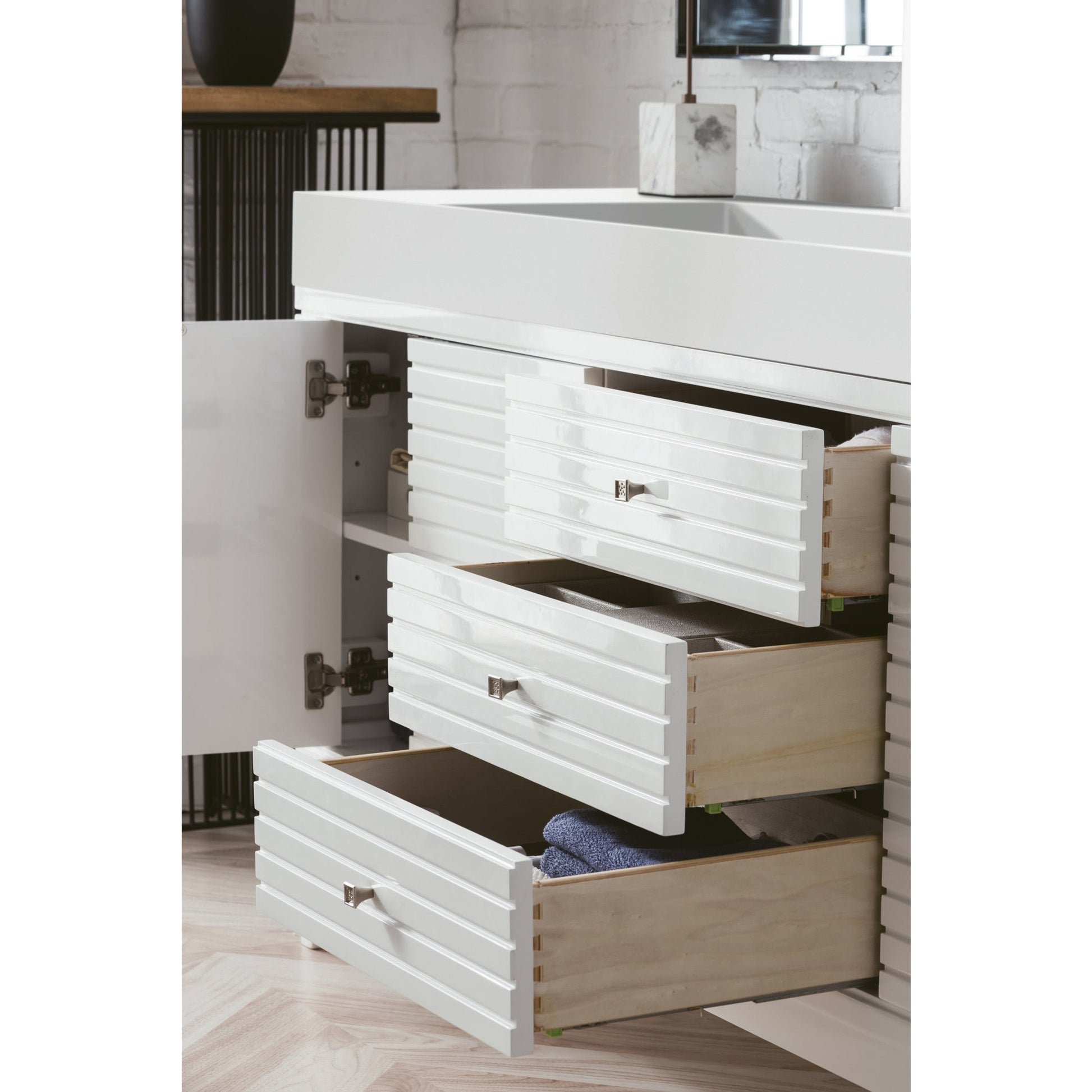 Glossy White / Glossy White - 1 Faucet Hole