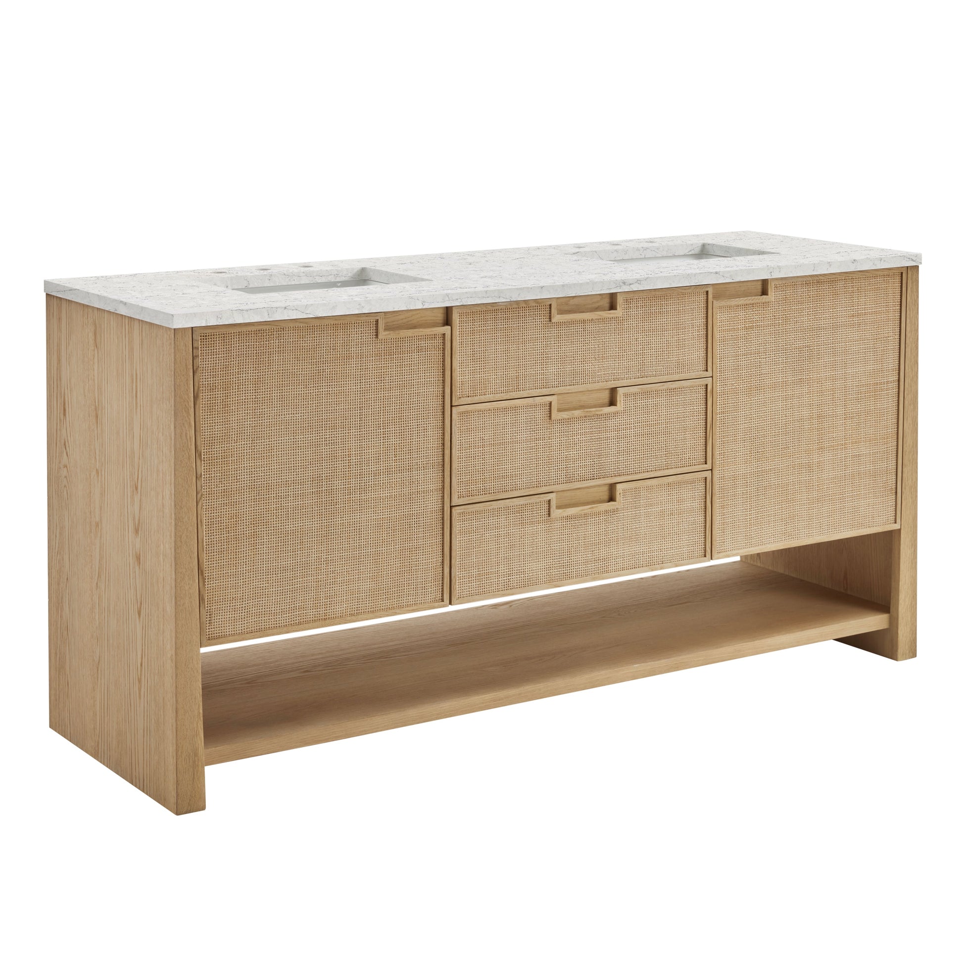 Seaside Oak / Eternal Jasmine Pearl - 3 Faucet Holes