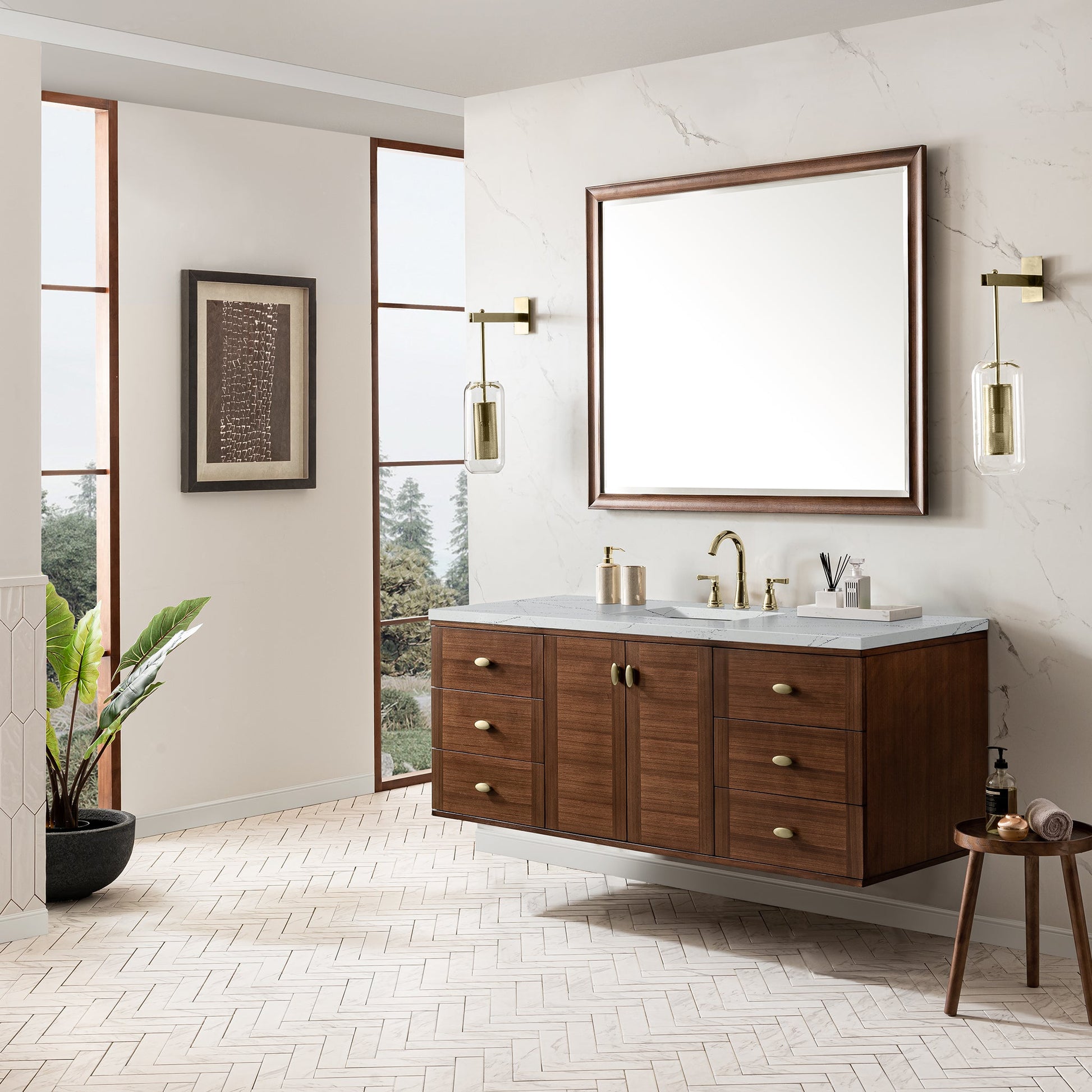 Mid-Century Walnut / Ethereal Noctis - 3 Faucet Holes