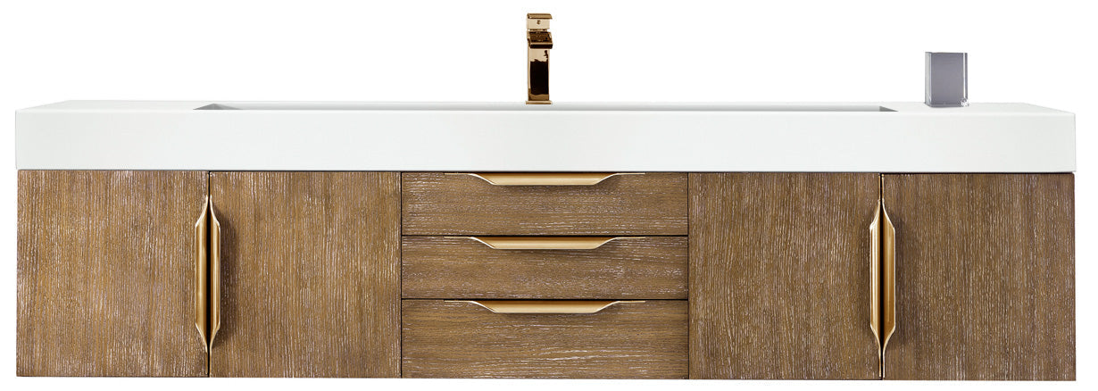 Latte Oak / Radiant Gold / Glossy White - 1 Faucet Hole