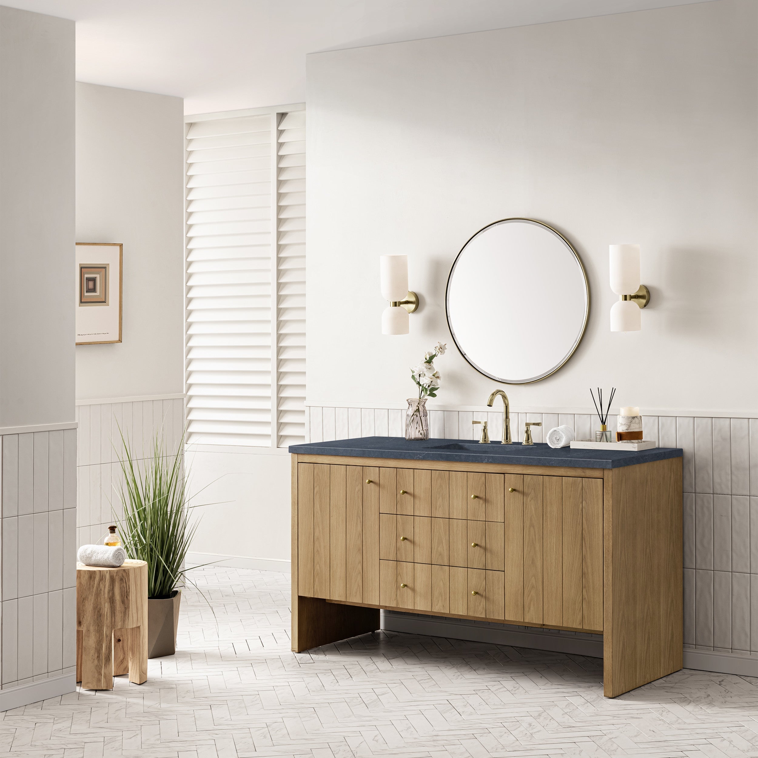 Light Natural Oak / Charcoal Soapstone - 3 Faucet Holes