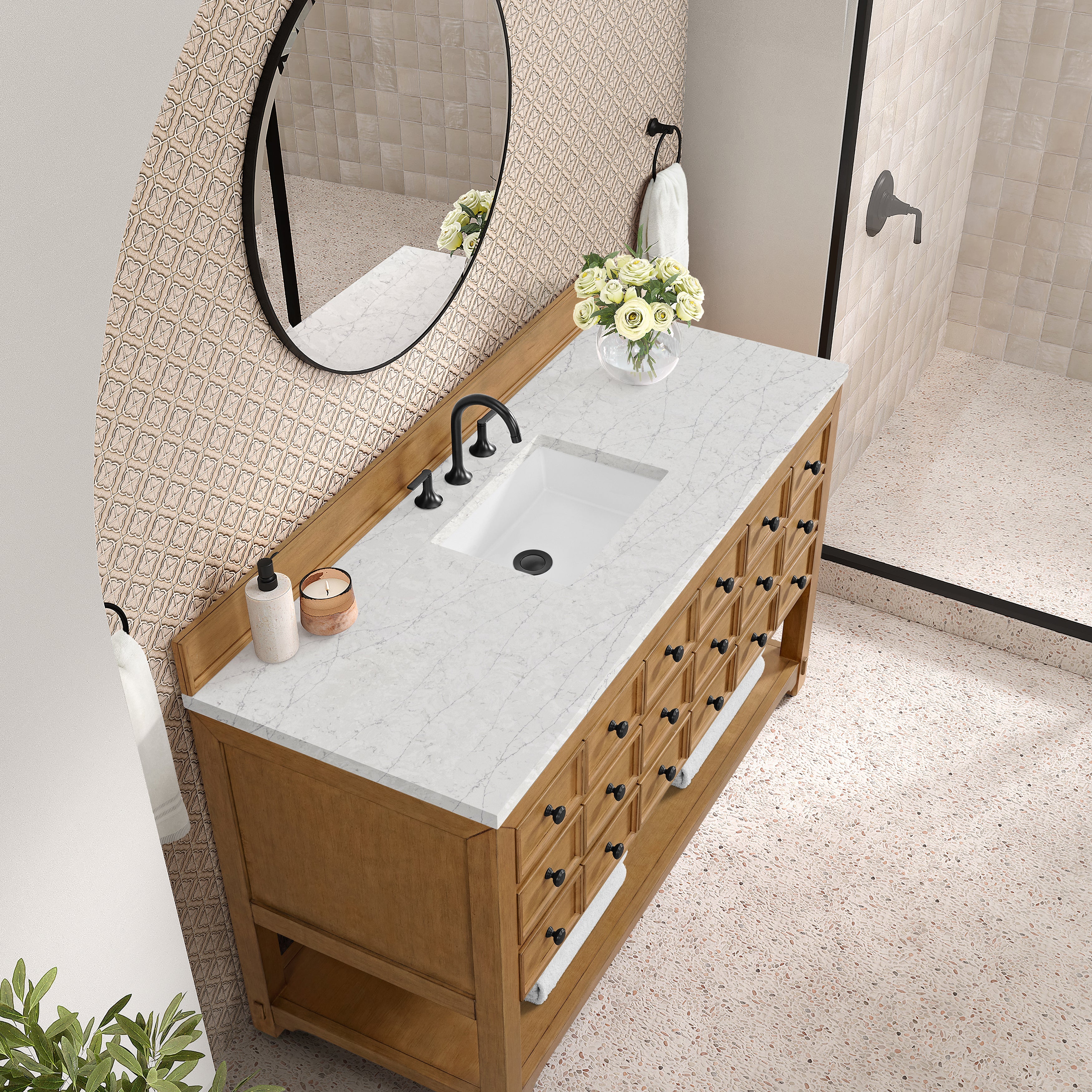 Amber Birch / Eternal Jasmine Pearl - 3 Faucet Holes