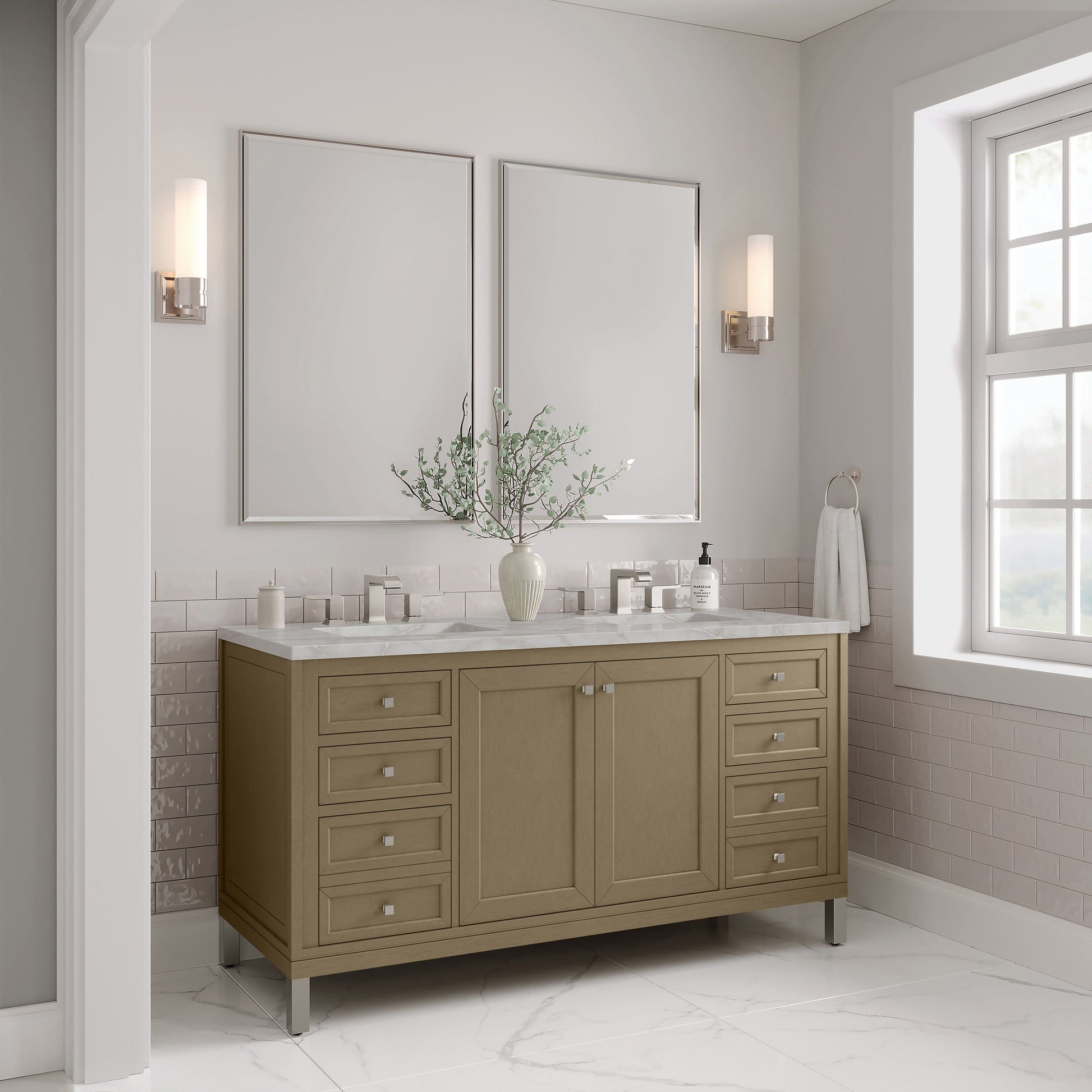 Walnut Whisper / Victorian Silver - 3 Faucet Holes