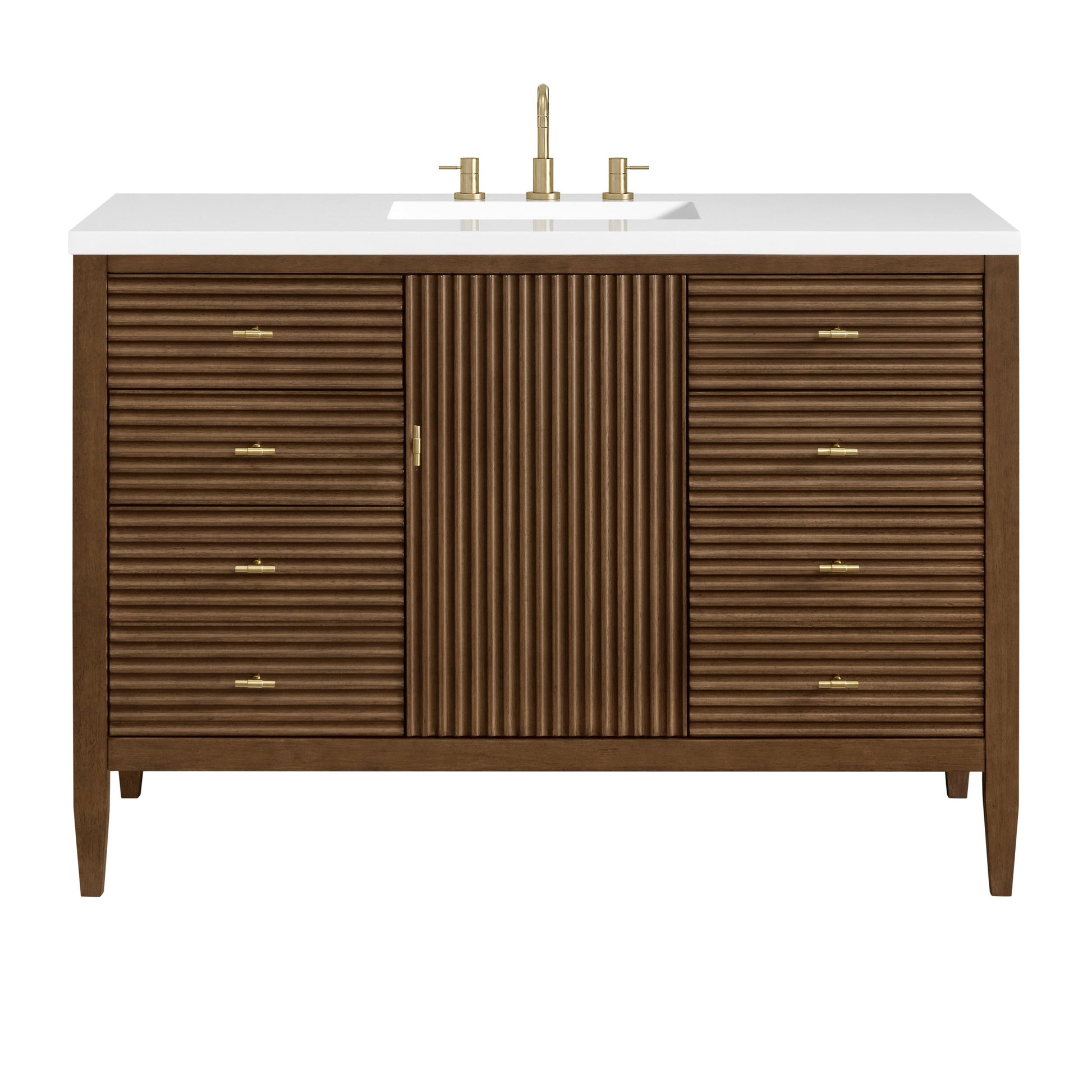 Mid-Century Walnut / White Zeus - 3 Faucet Holes