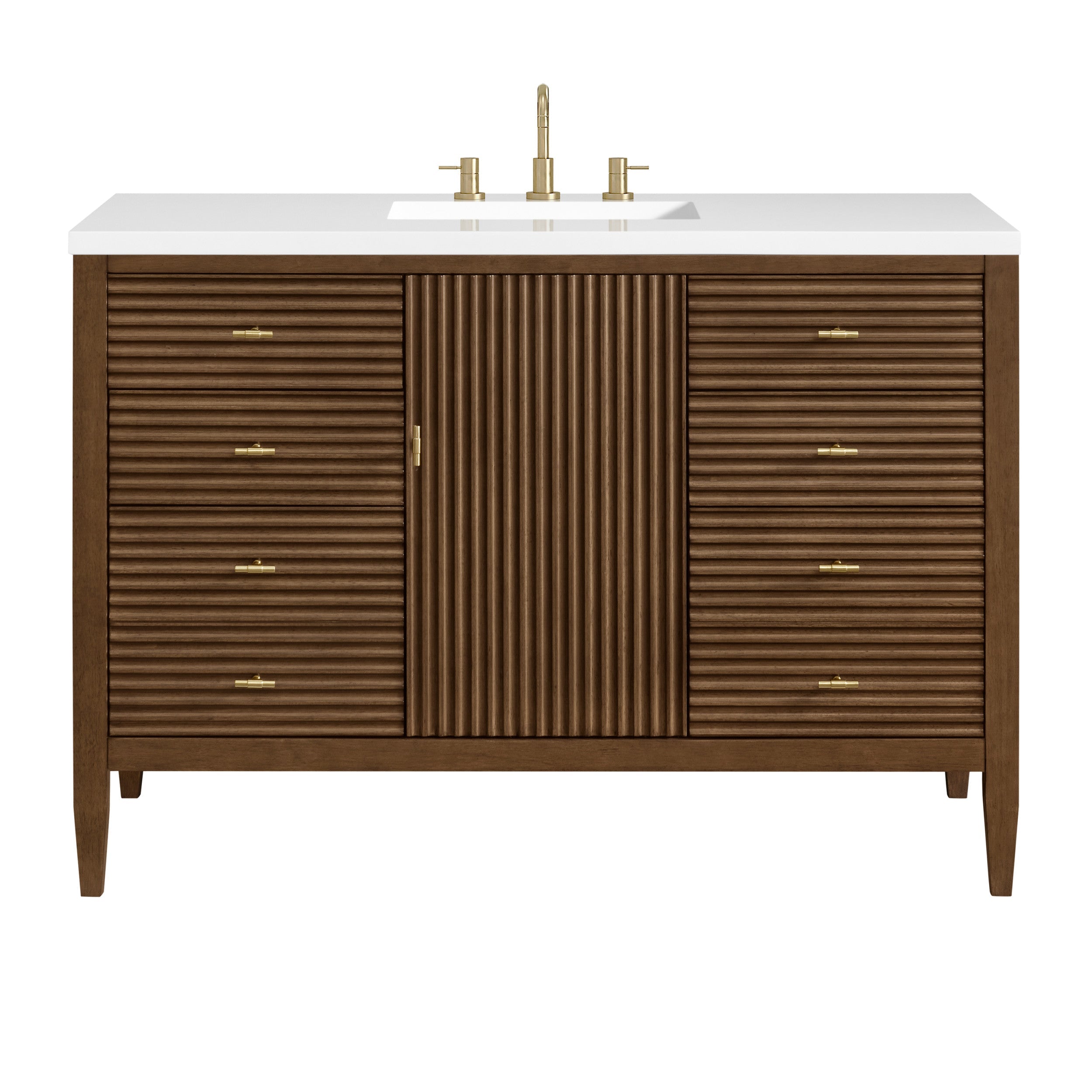 Mid-Century Walnut / White Zeus - 3 Faucet Holes