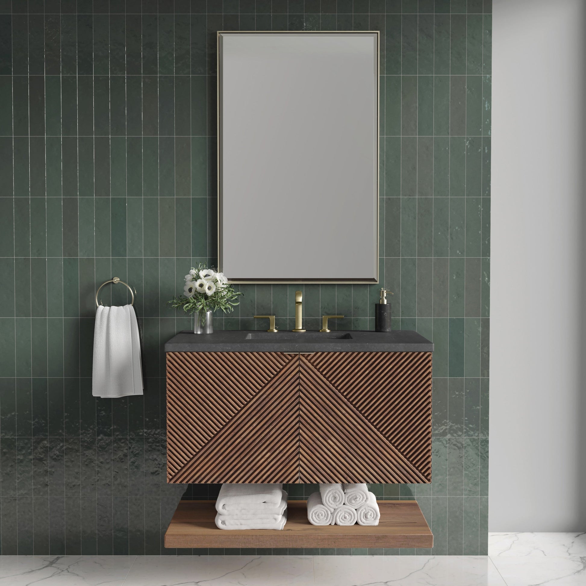 Chestnut / Charcoal Soapstone - 3 Faucet Holes