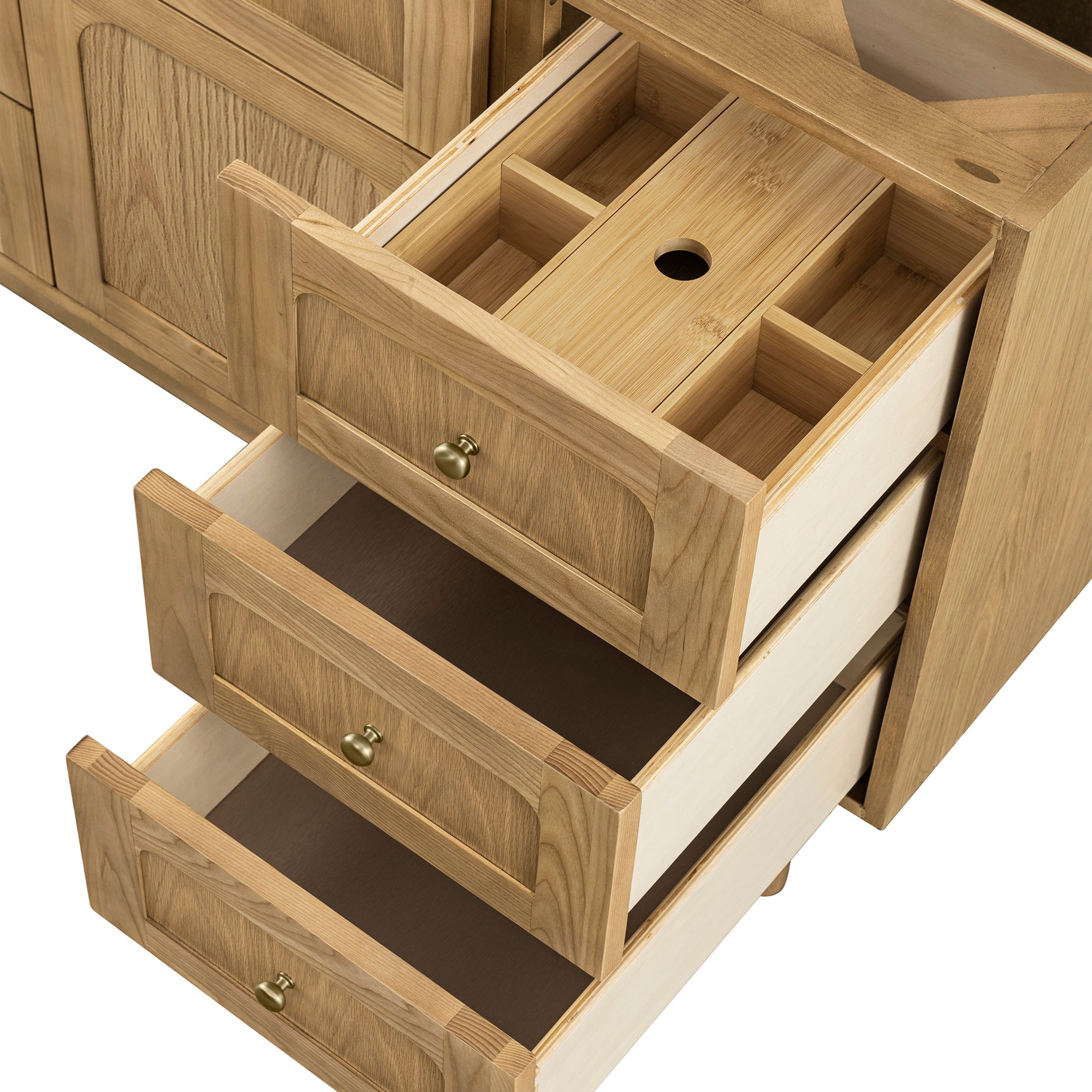 Light Natural Oak / White Zeus - 3 Faucet Holes