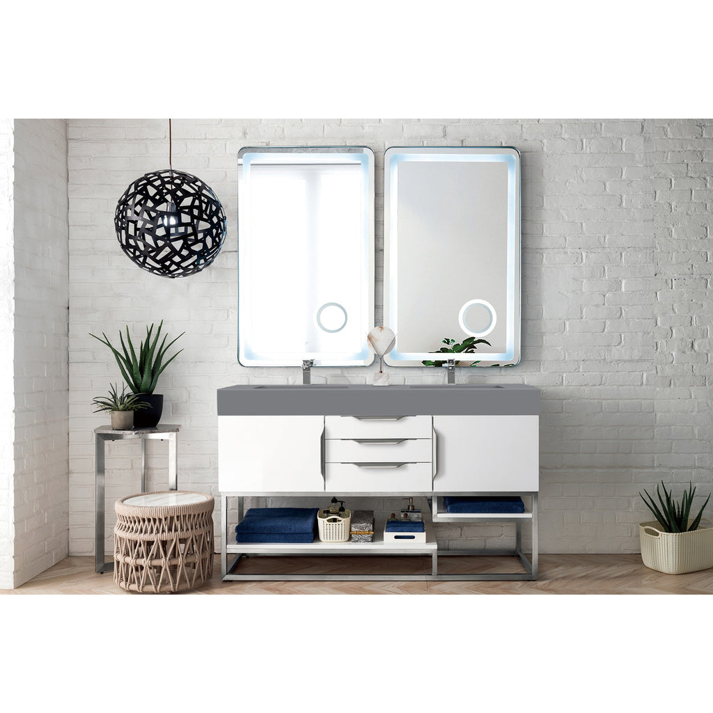 Glossy White / Dusk Grey Glossy - 1 Faucet Hole