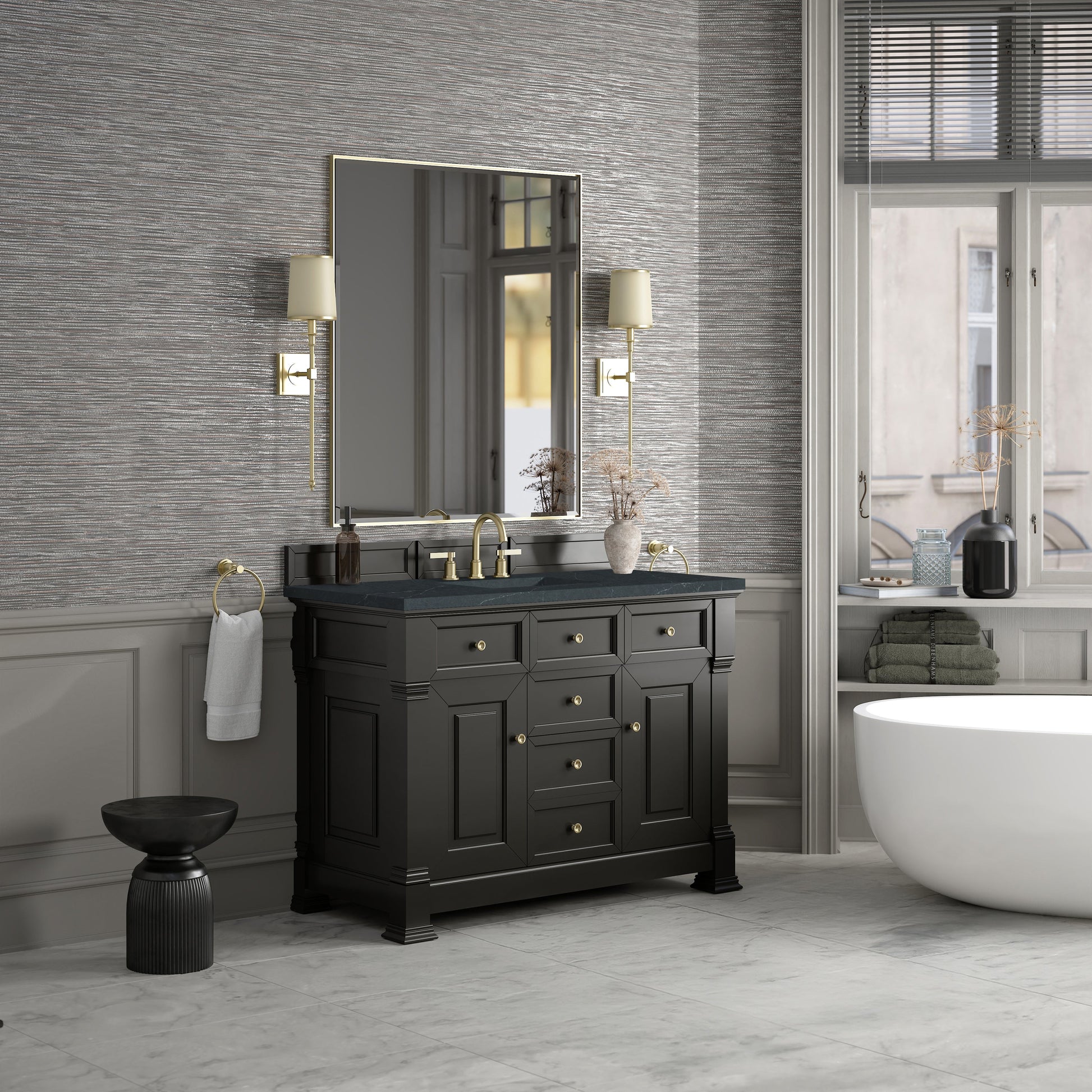 Black Onyx / Charcoal Soapstone - 3 Faucet Holes