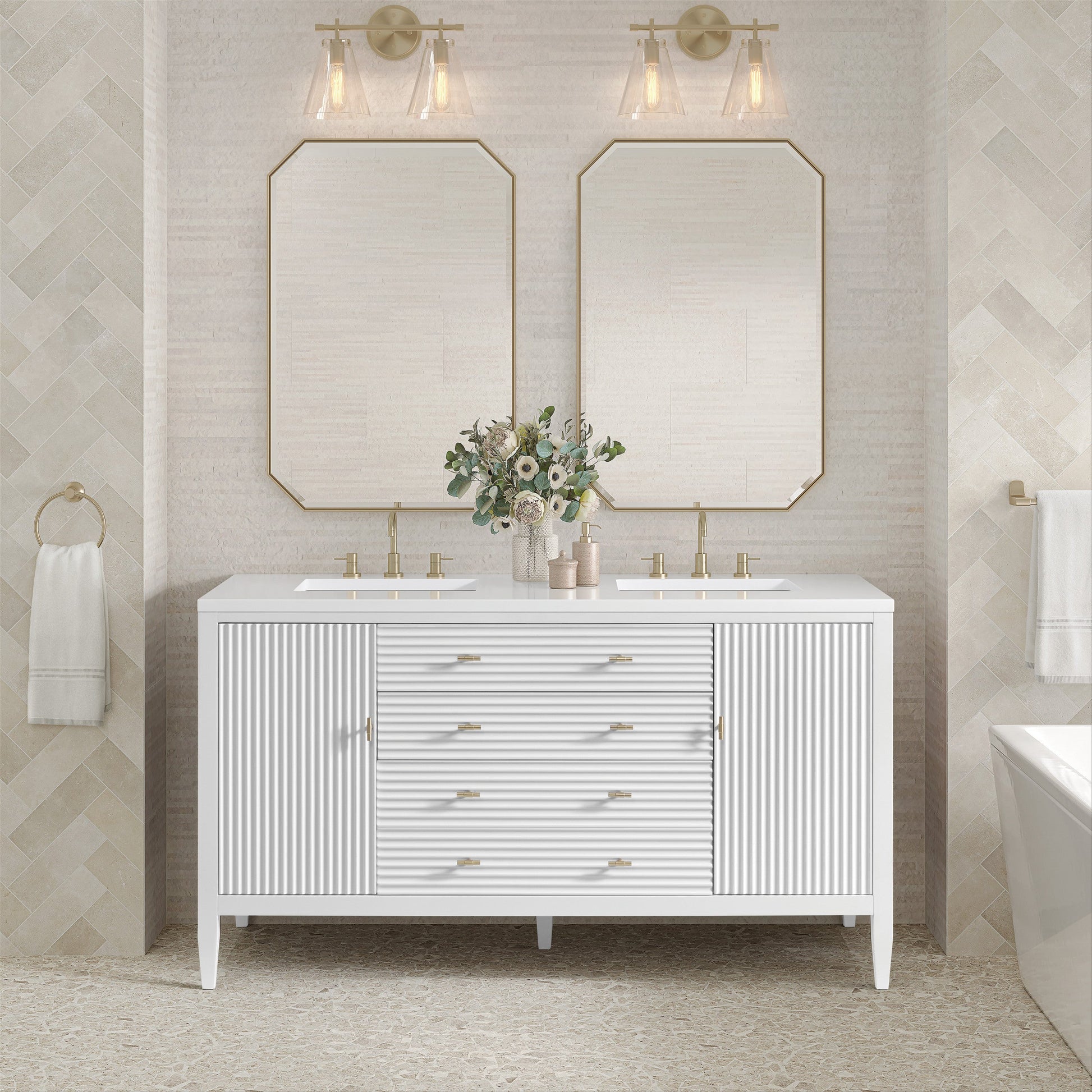 Bright White / White Zeus - 3 Faucet Holes