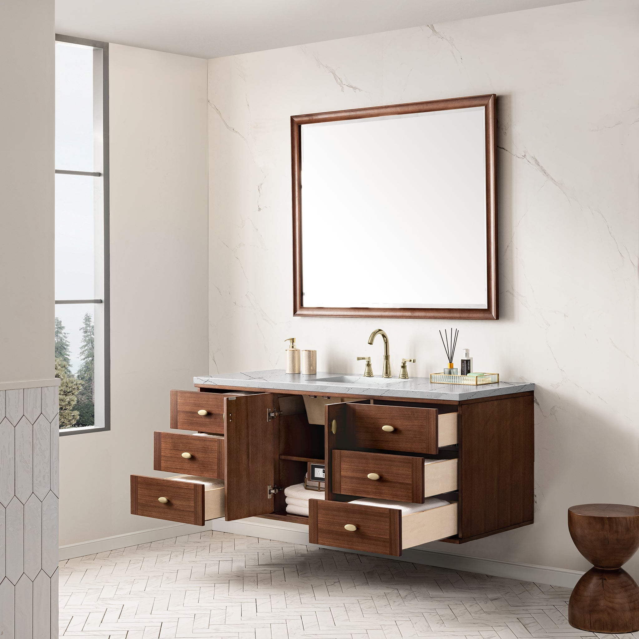 Mid-Century Walnut / Ethereal Noctis - 3 Faucet Holes