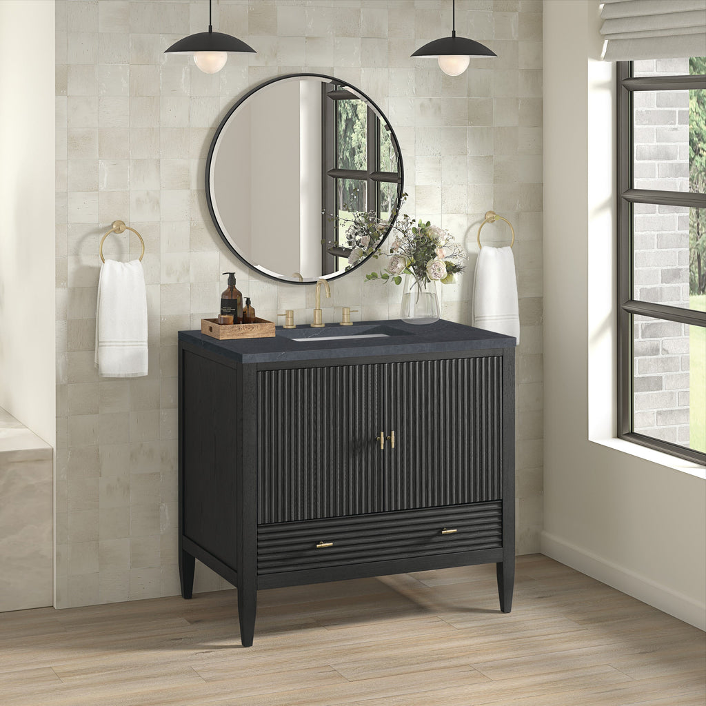 Carbon Oak / Charcoal Soapstone - 3 Faucet Holes