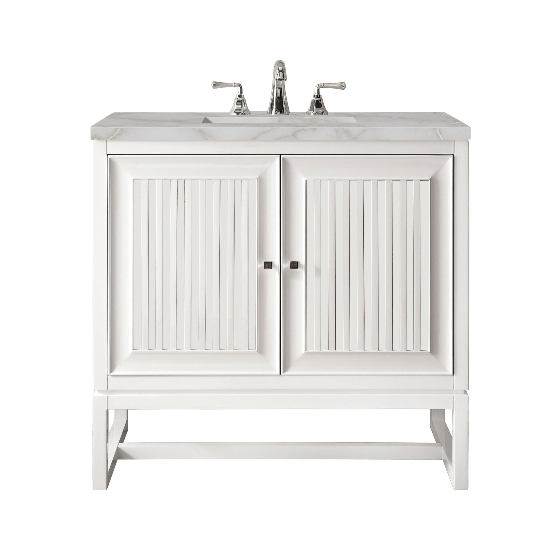 Glossy White / Victorian Silver - 3 Faucet Holes