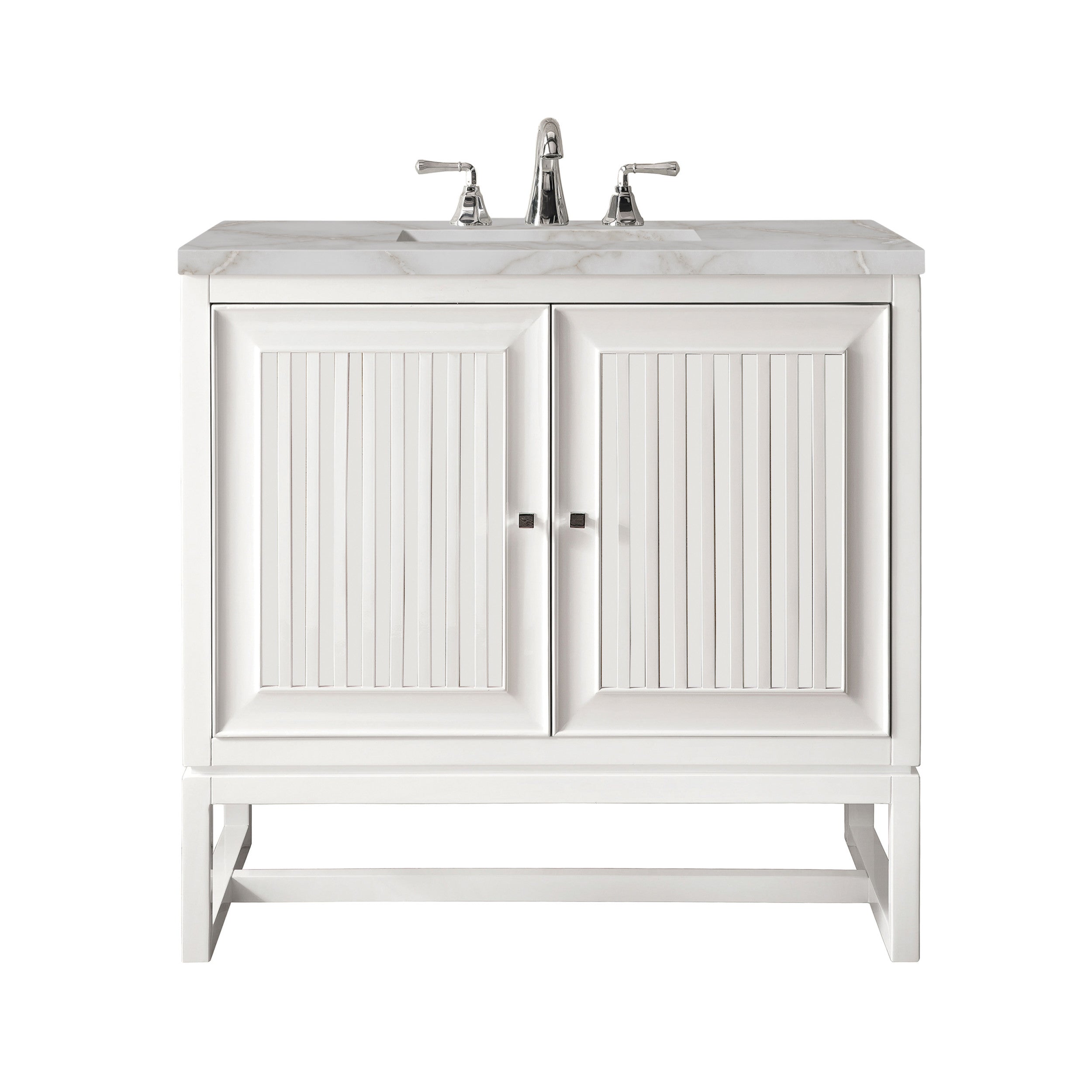 Glossy White / Victorian Silver - 3 Faucet Holes