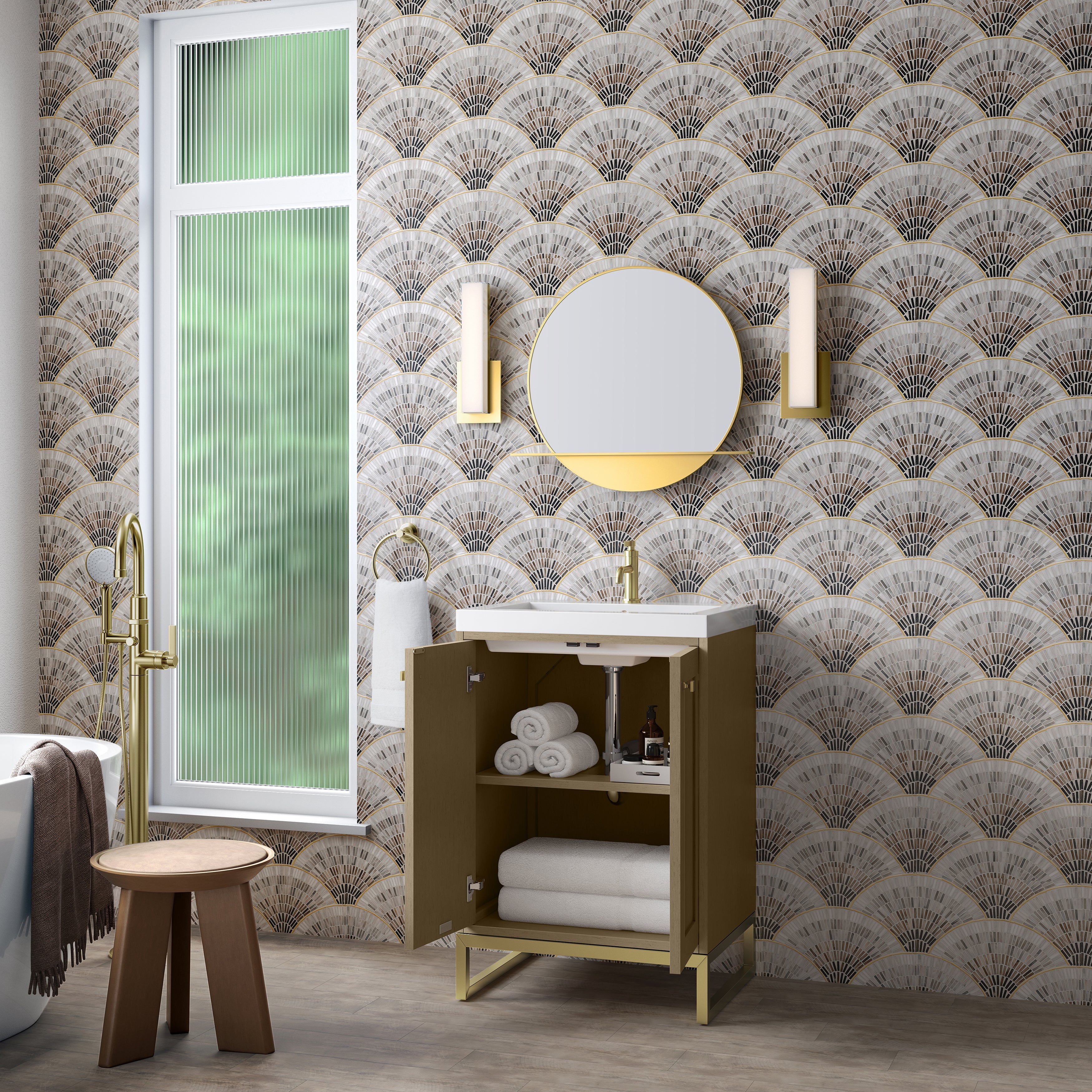 Walnut Whisper / Champagne Brass