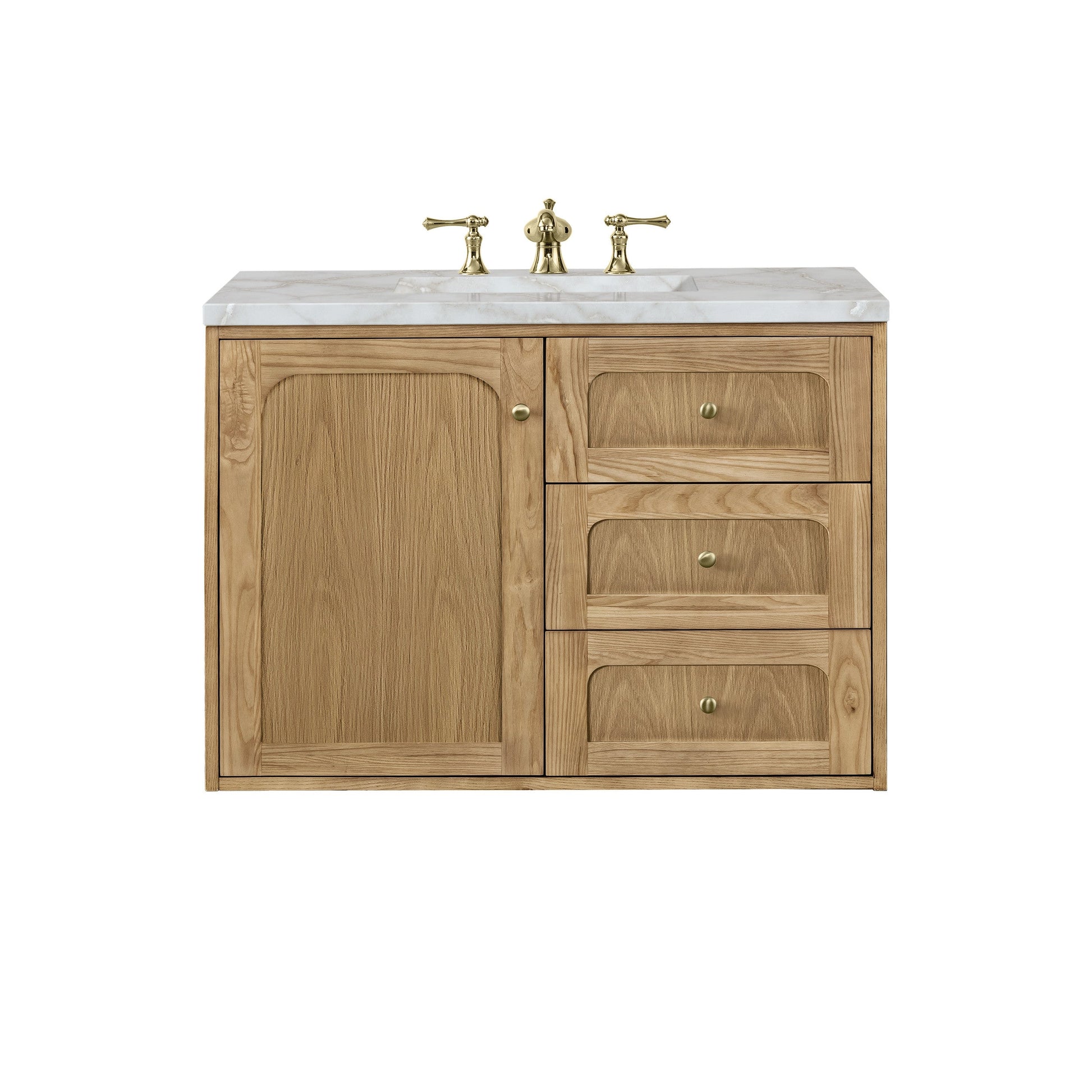 Light Natural Oak / Victorian Silver - 3 Faucet Holes