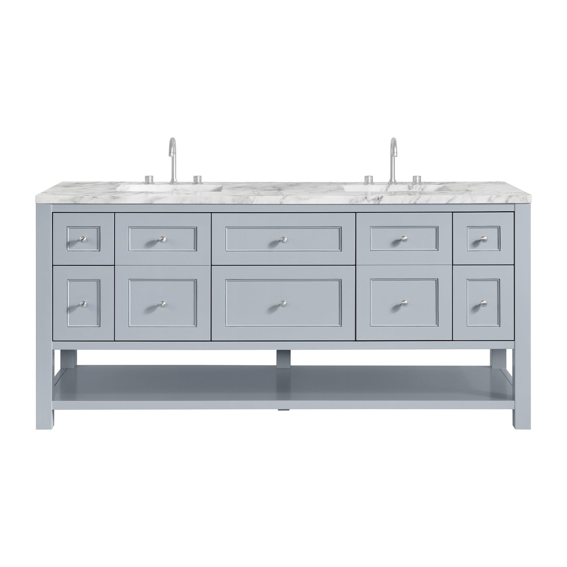 Serenity Blue / Carrara White - 3 Faucet Holes