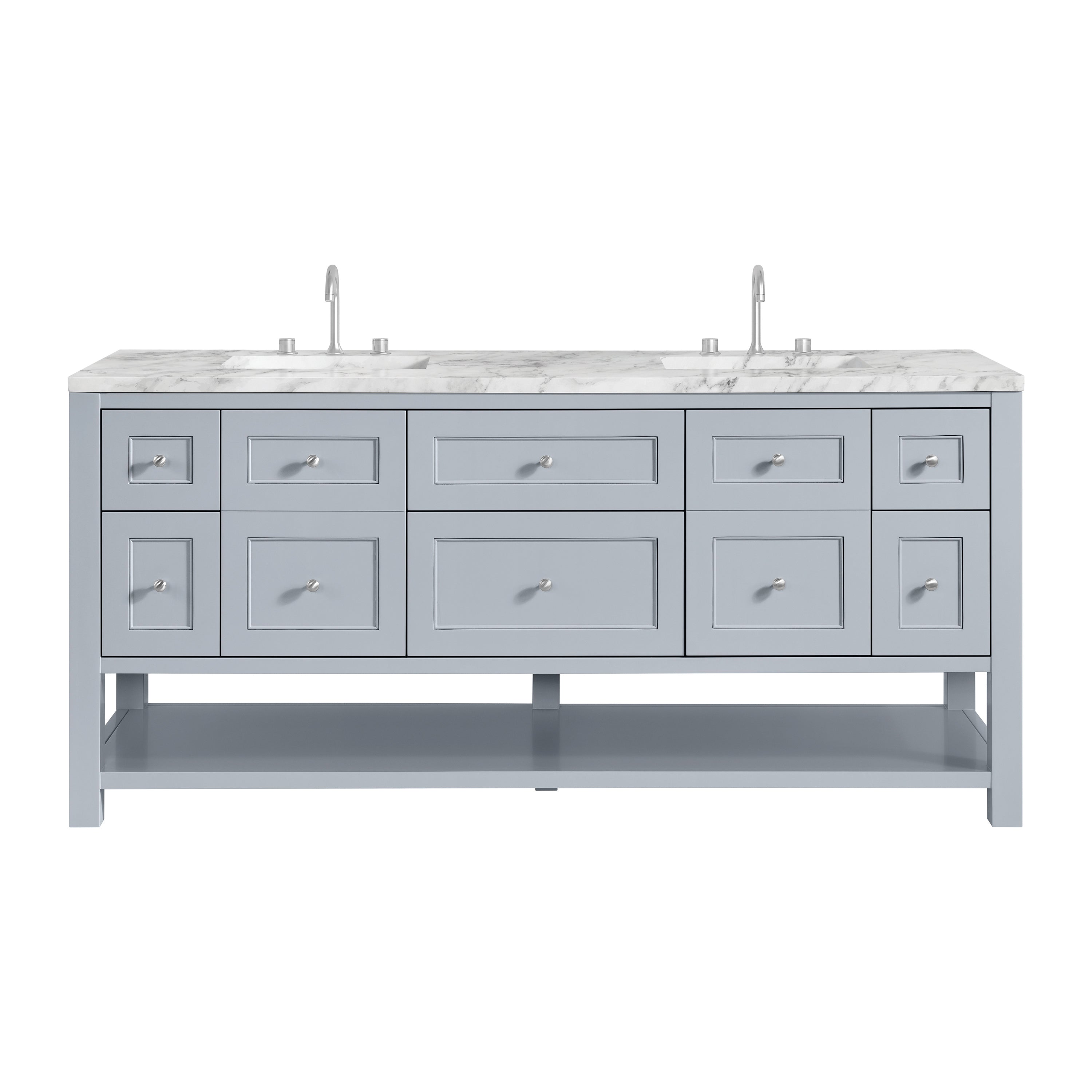 Serenity Blue / Carrara White - 3 Faucet Holes