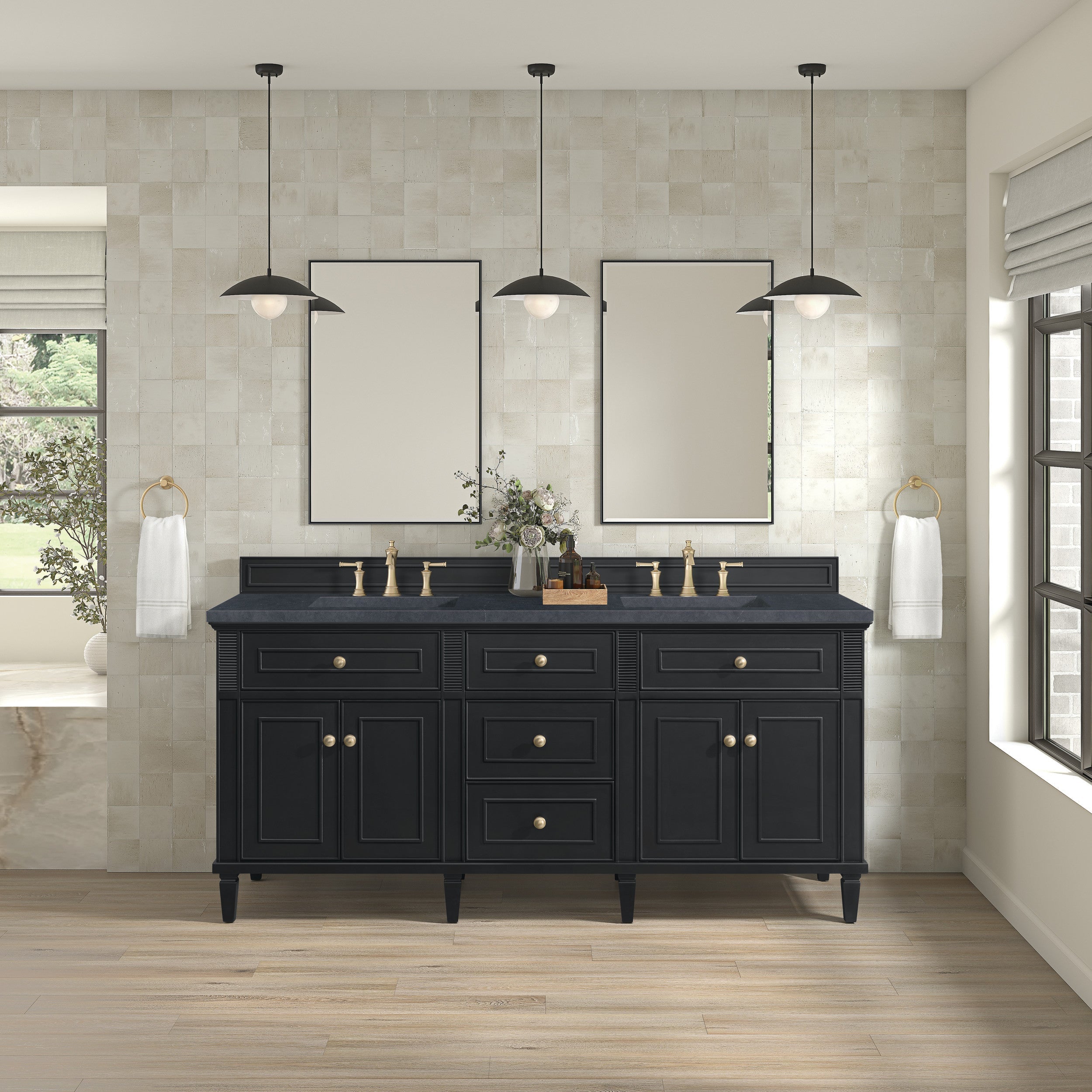 Black Onyx / Charcoal Soapstone - 3 Faucet Holes