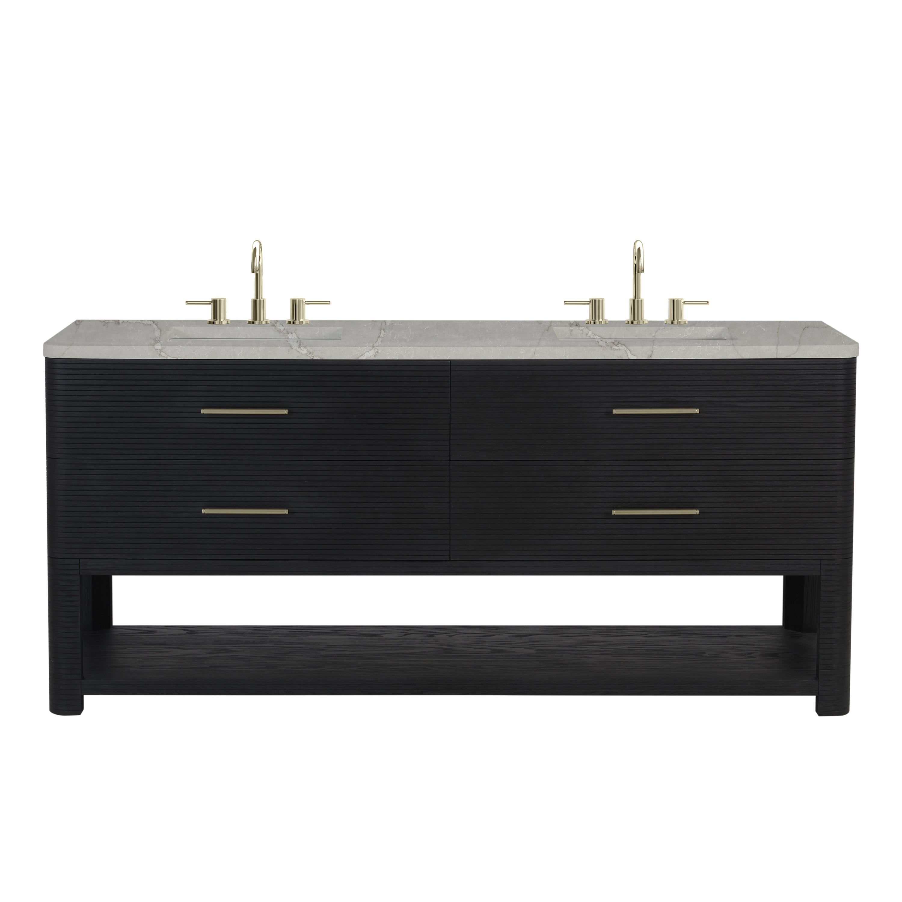 Carbon Oak / Victorian Silver - 3 Faucet Holes