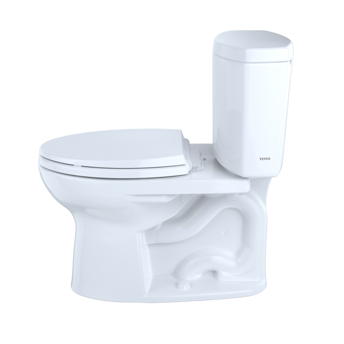 Toto Drake II Two Piece Elongated 1.28 GPF Universal Height Toilet with Cefiontect and Right Hand Trip Lever