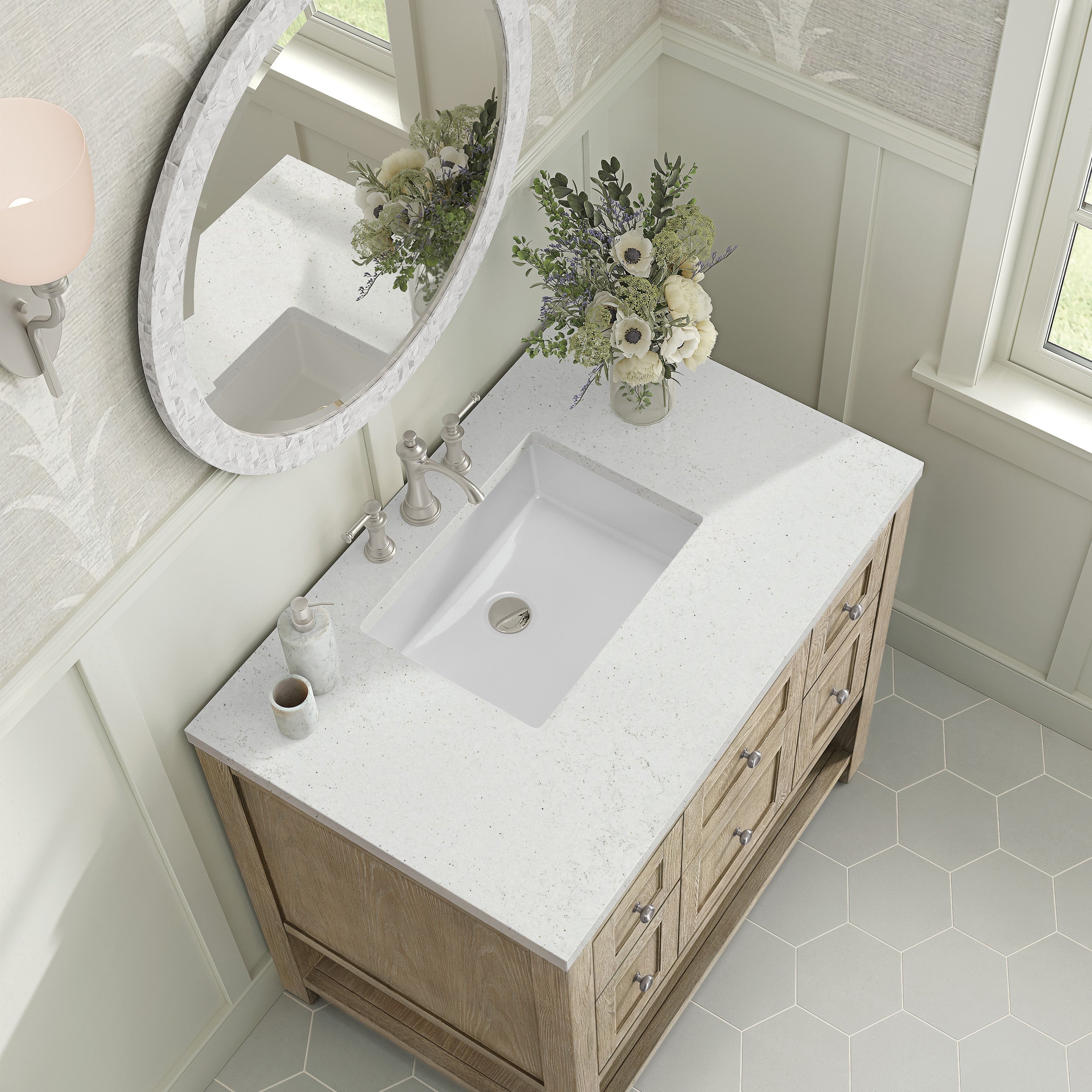 Whitewashed Oak / Lime Delight - 3 Faucet Holes