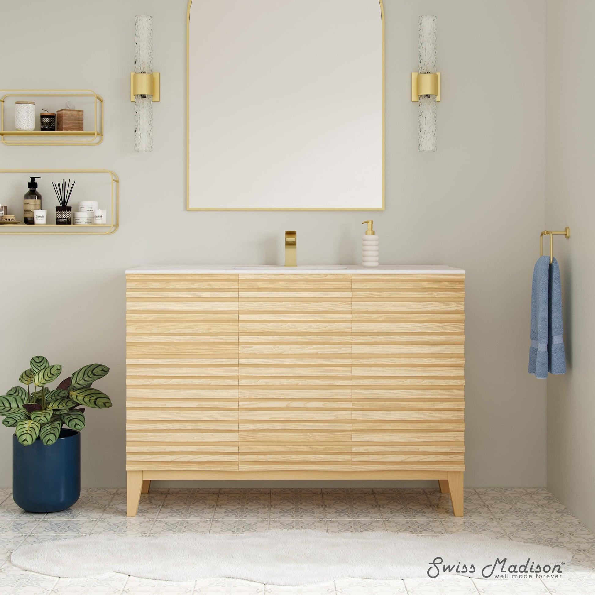 Natural Oak / Glossy White / 1-Hole