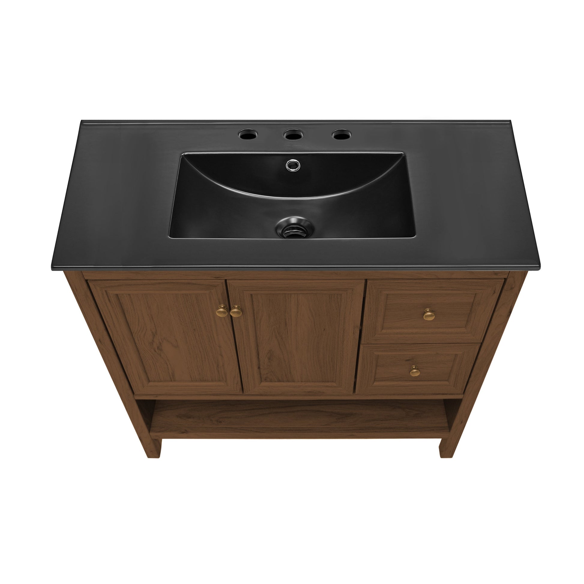Brown Oak / Black / 3-Hole