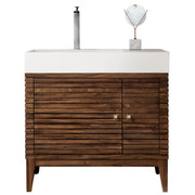 Mid-Century Walnut / Glossy White - 1 Faucet Hole
