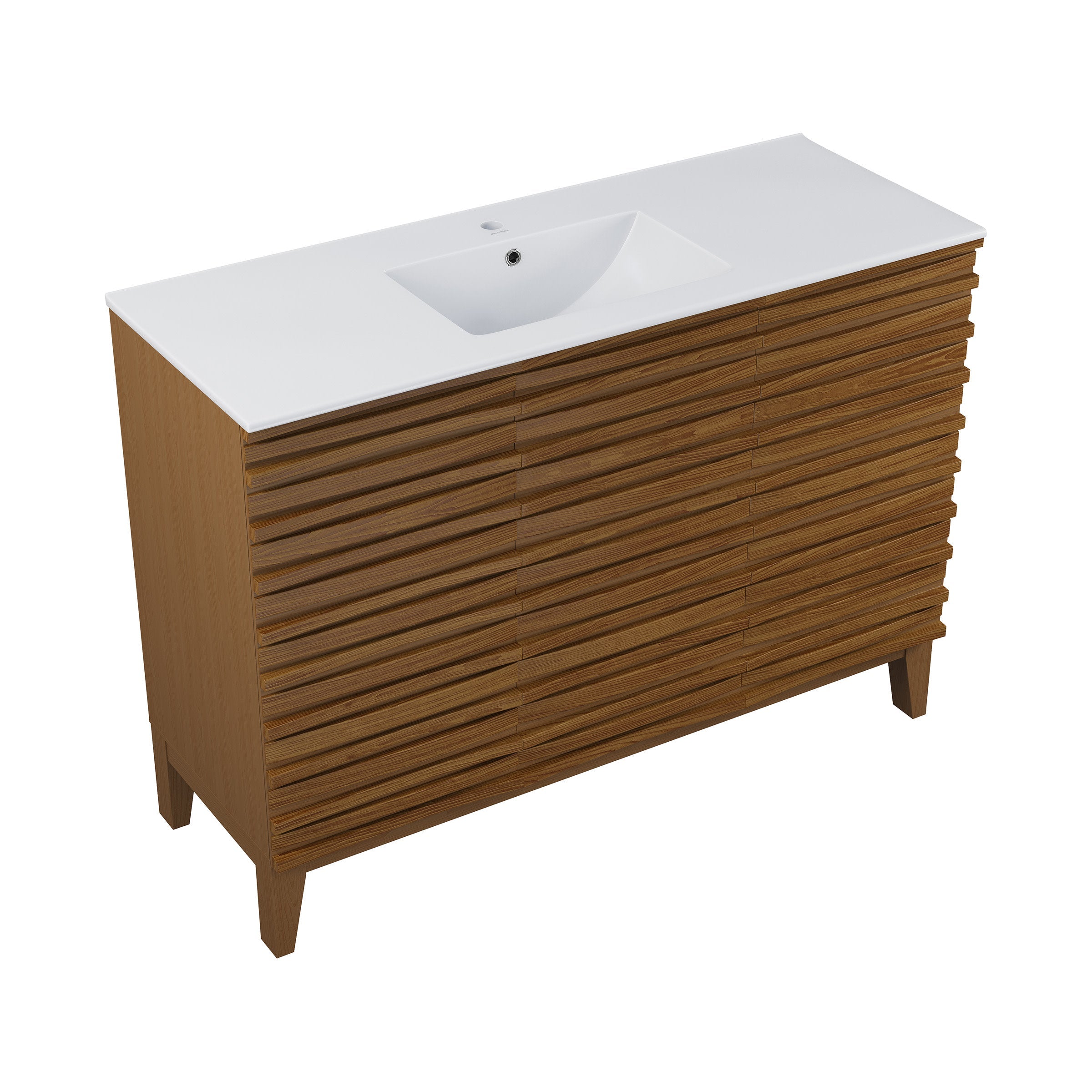 Brown Oak / Glossy White / 1-Hole