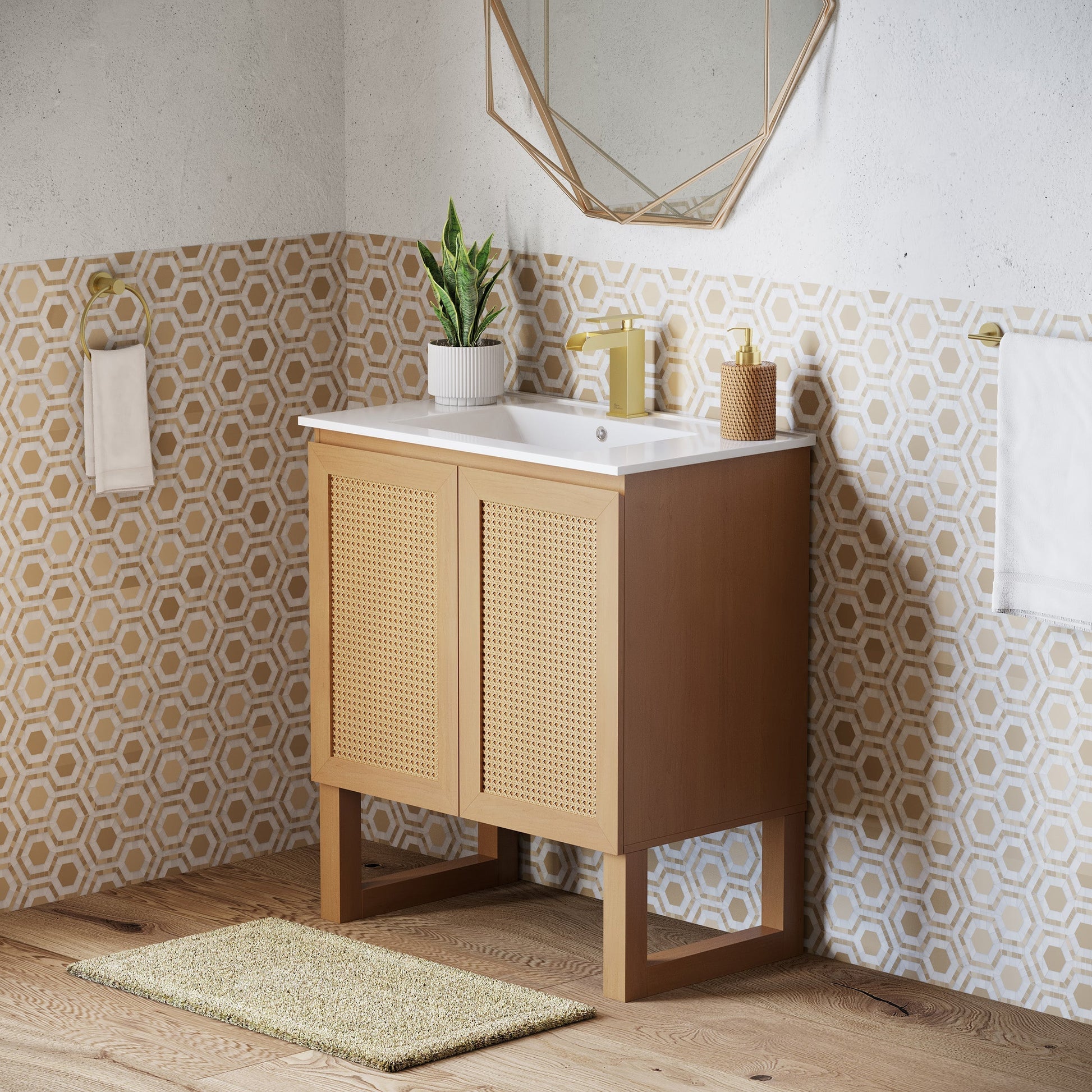 Natural Oak / White / 1-Hole