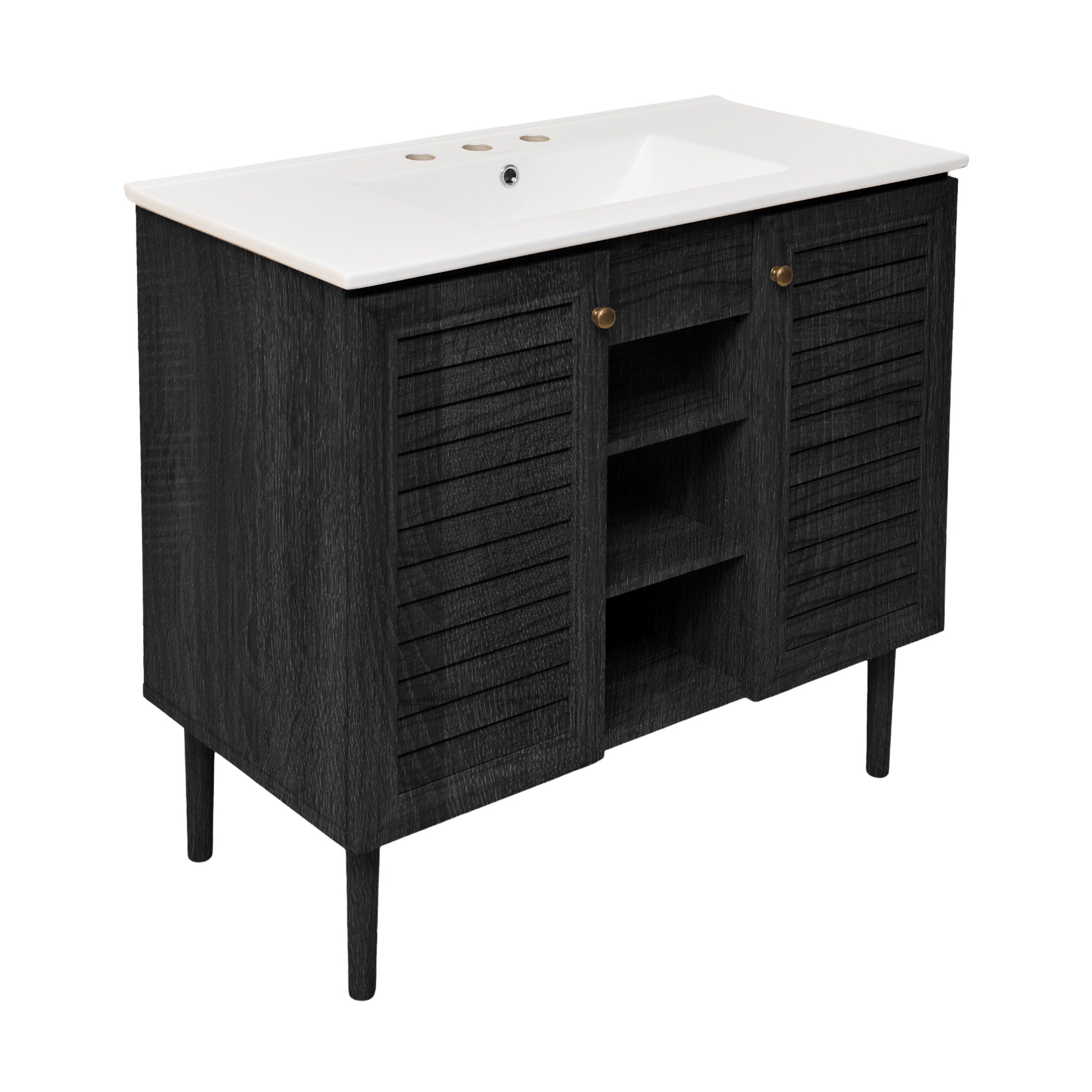 Black Oak / White / 3-Hole