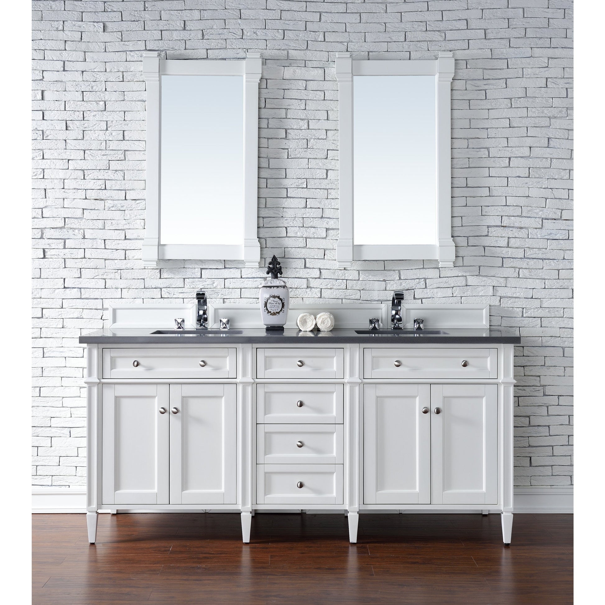 Bright White / Charcoal Soapstone - 3 Faucet Holes