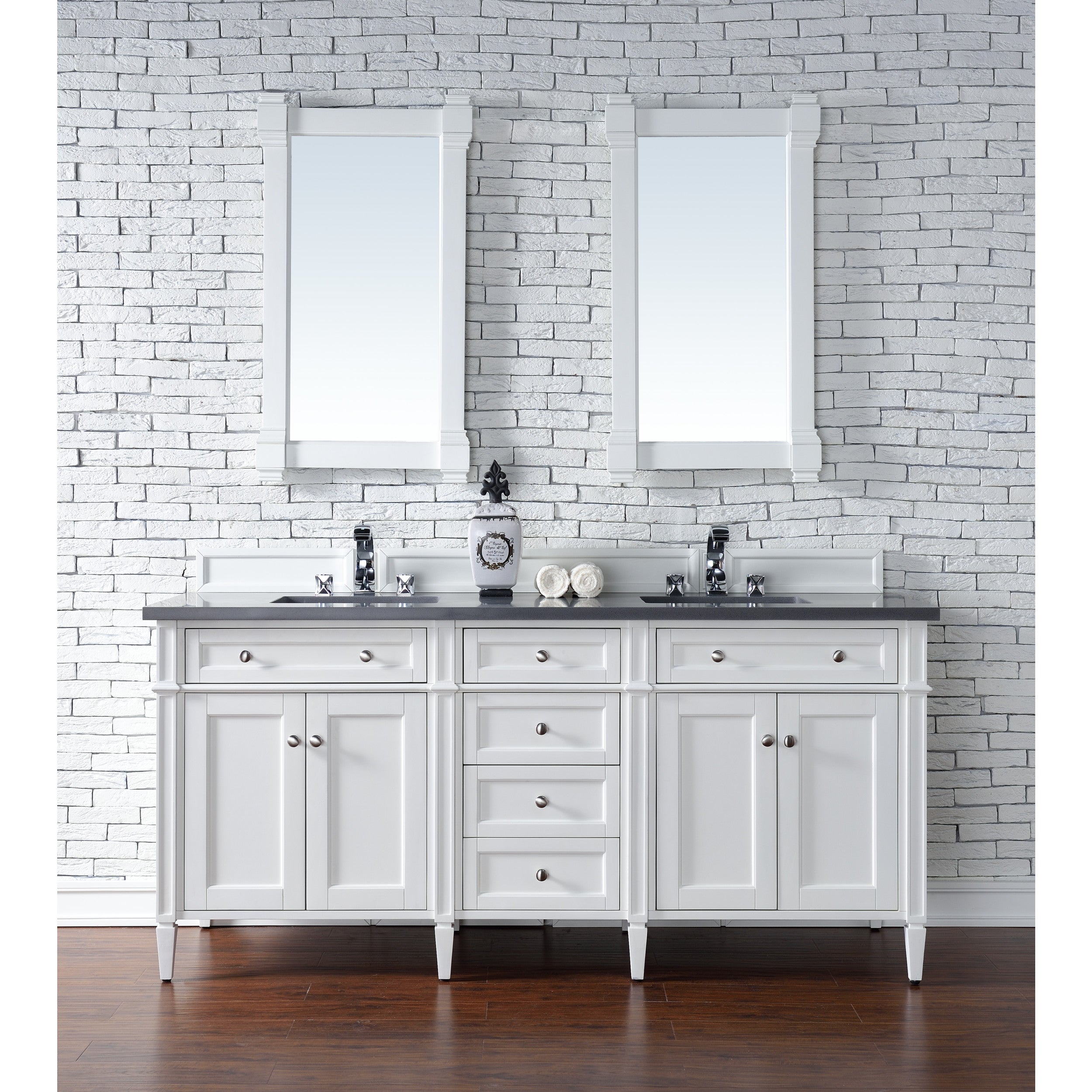 Bright White / Charcoal Soapstone - 3 Faucet Holes