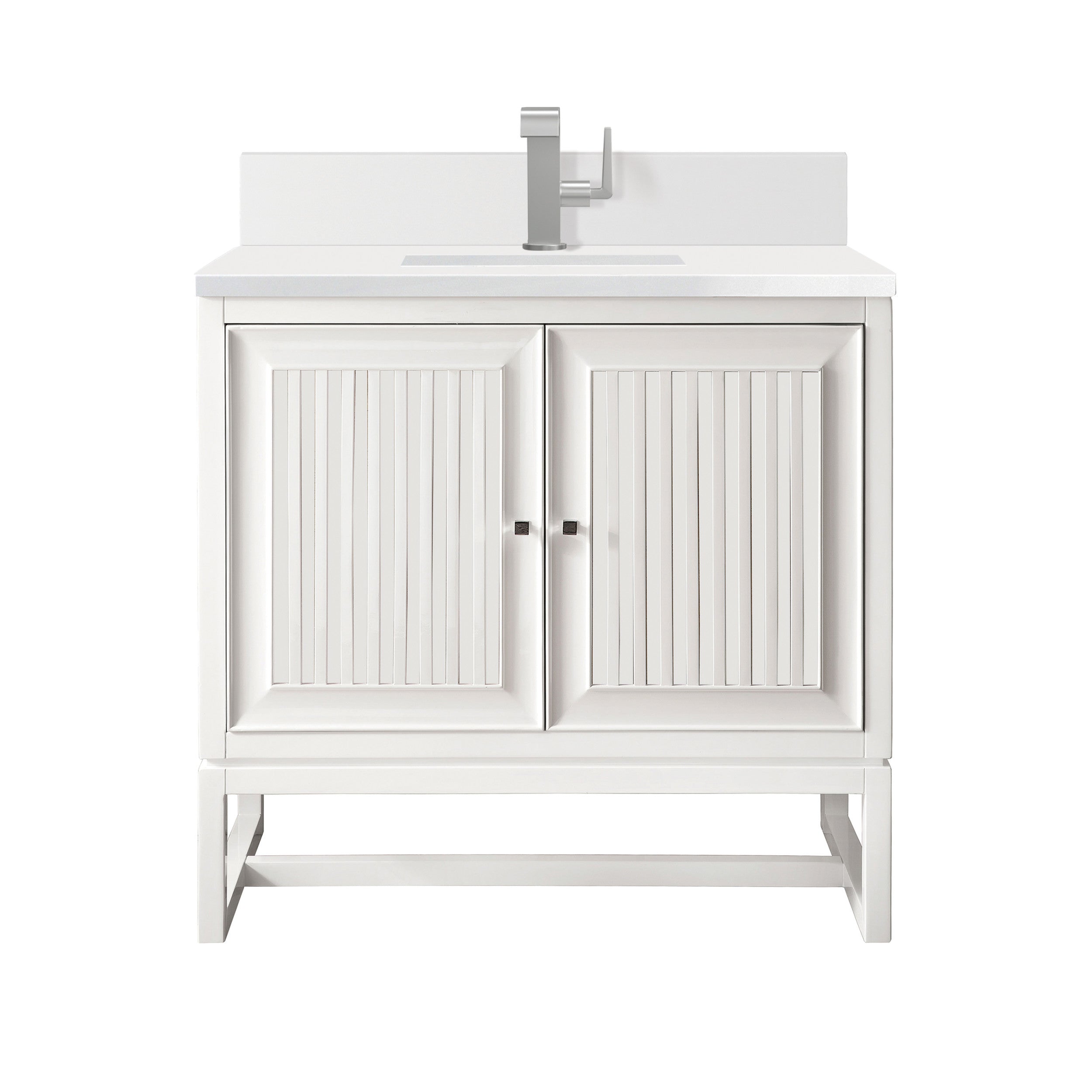 Glossy White / White Zeus - 1 Faucet Hole
