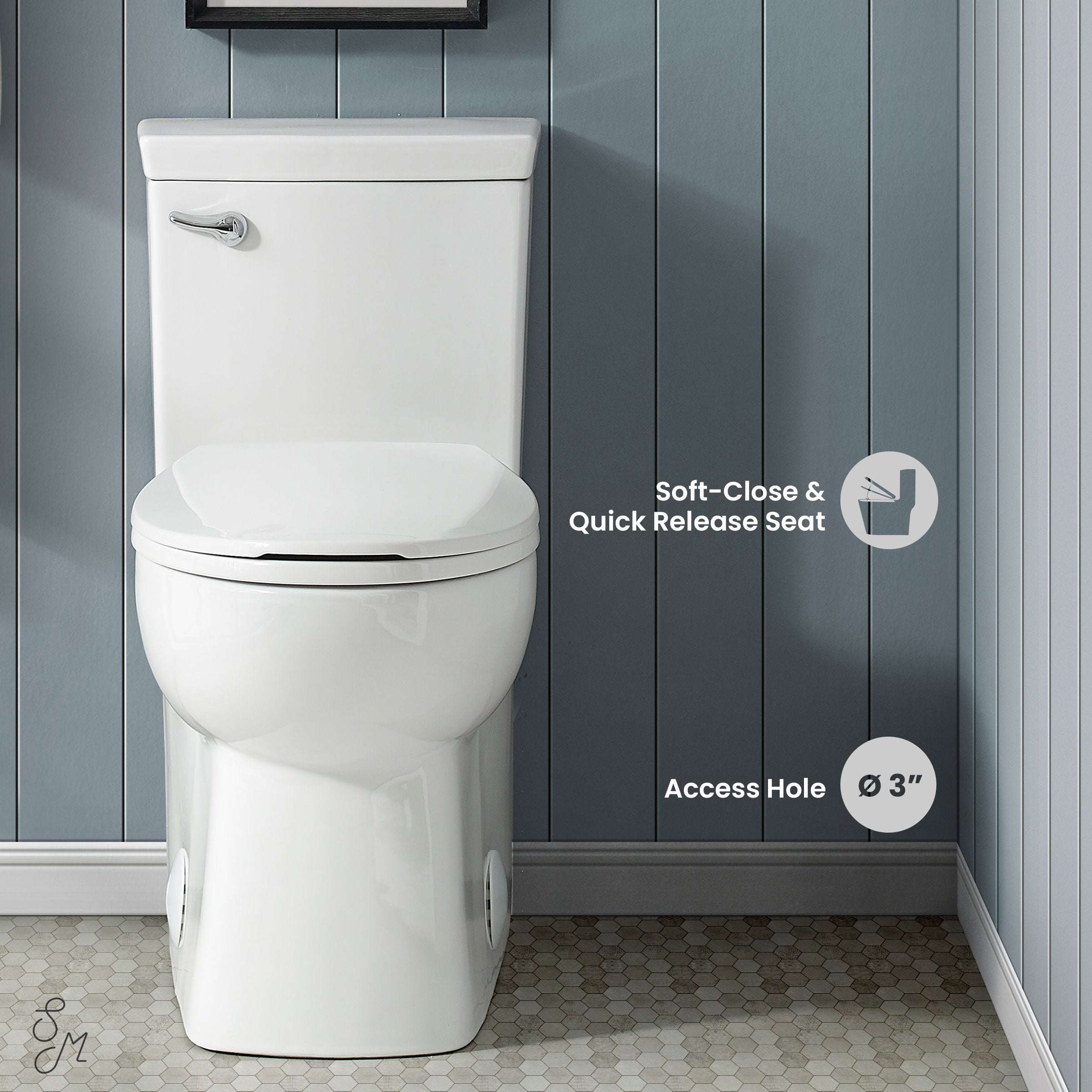 Glossy White / Single - Left Front