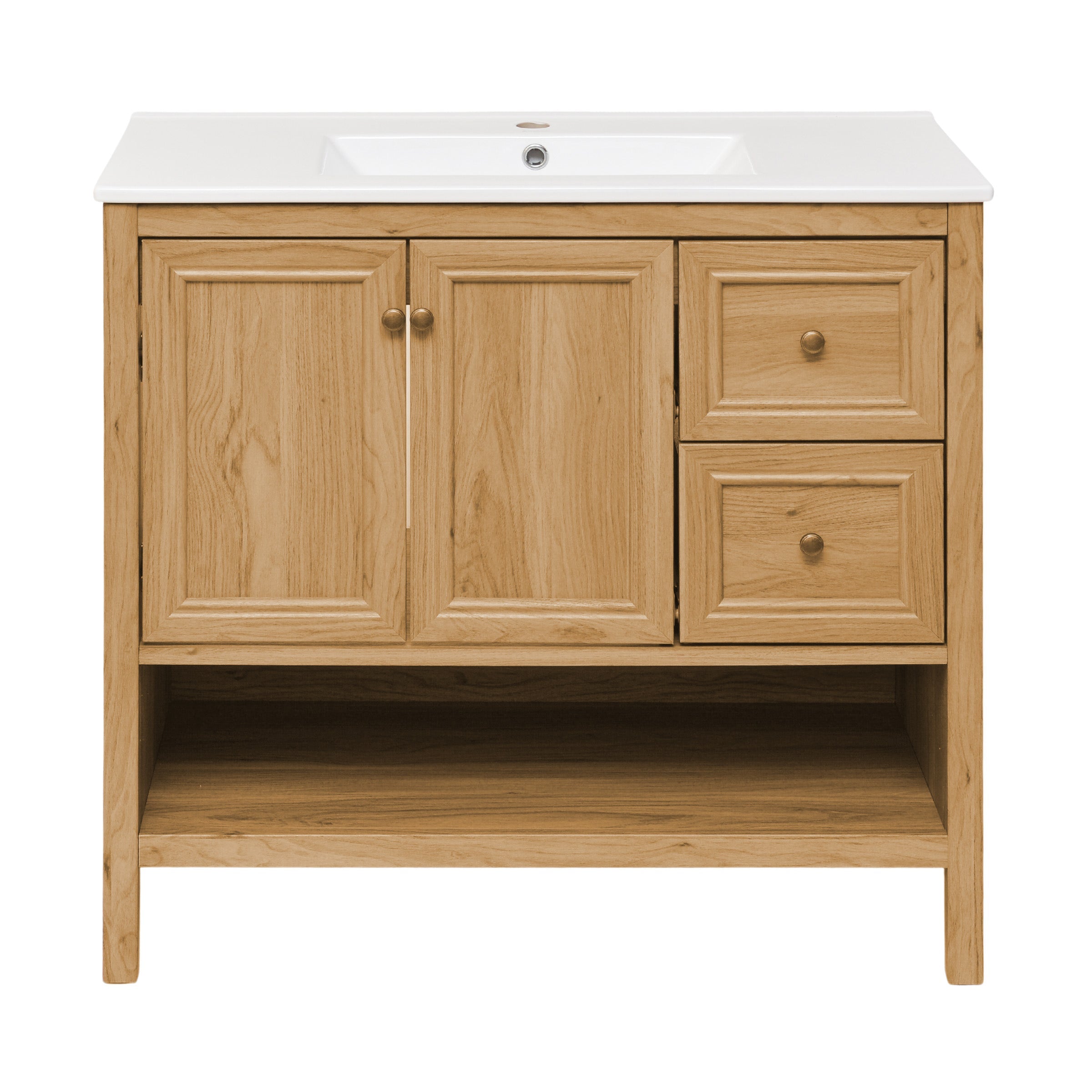 Golden Oak / White / 1-Hole