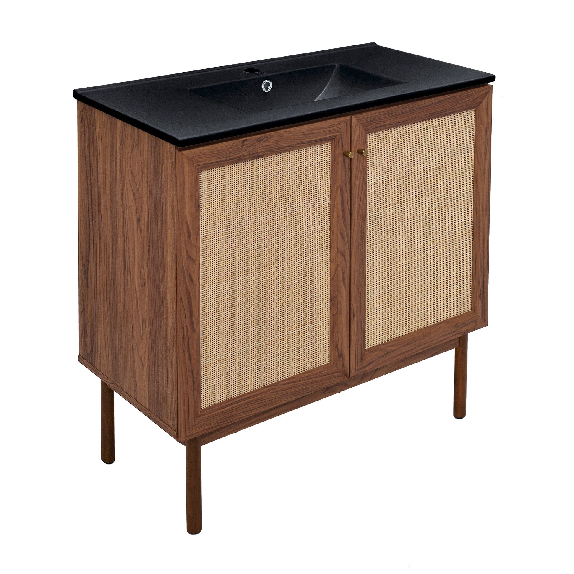 Brown Oak / Black / 1-Hole