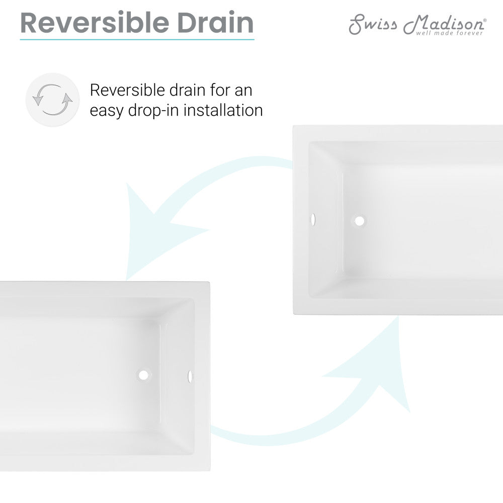 Glossy White / Drop-in / Reversible