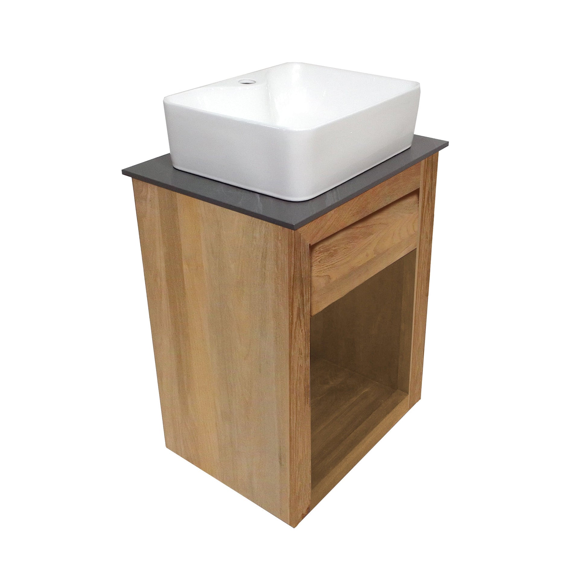 Natural Teak / White / 1-Hole