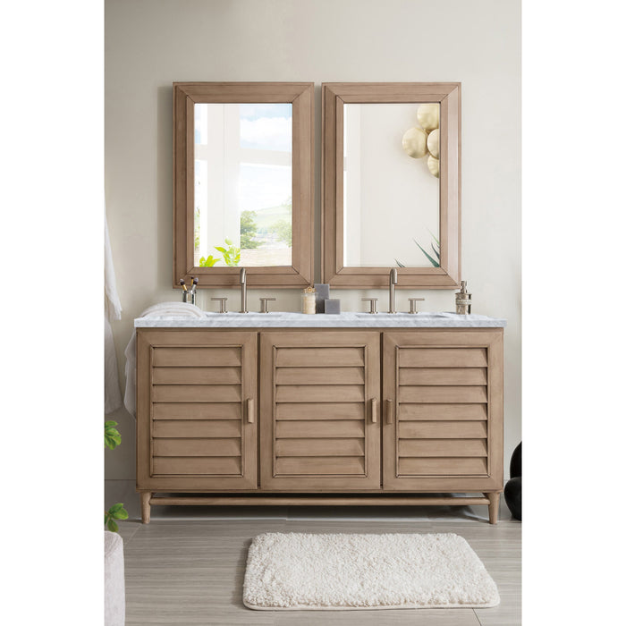 Whitewashed Walnut / Carrara White - 3 Faucet Holes