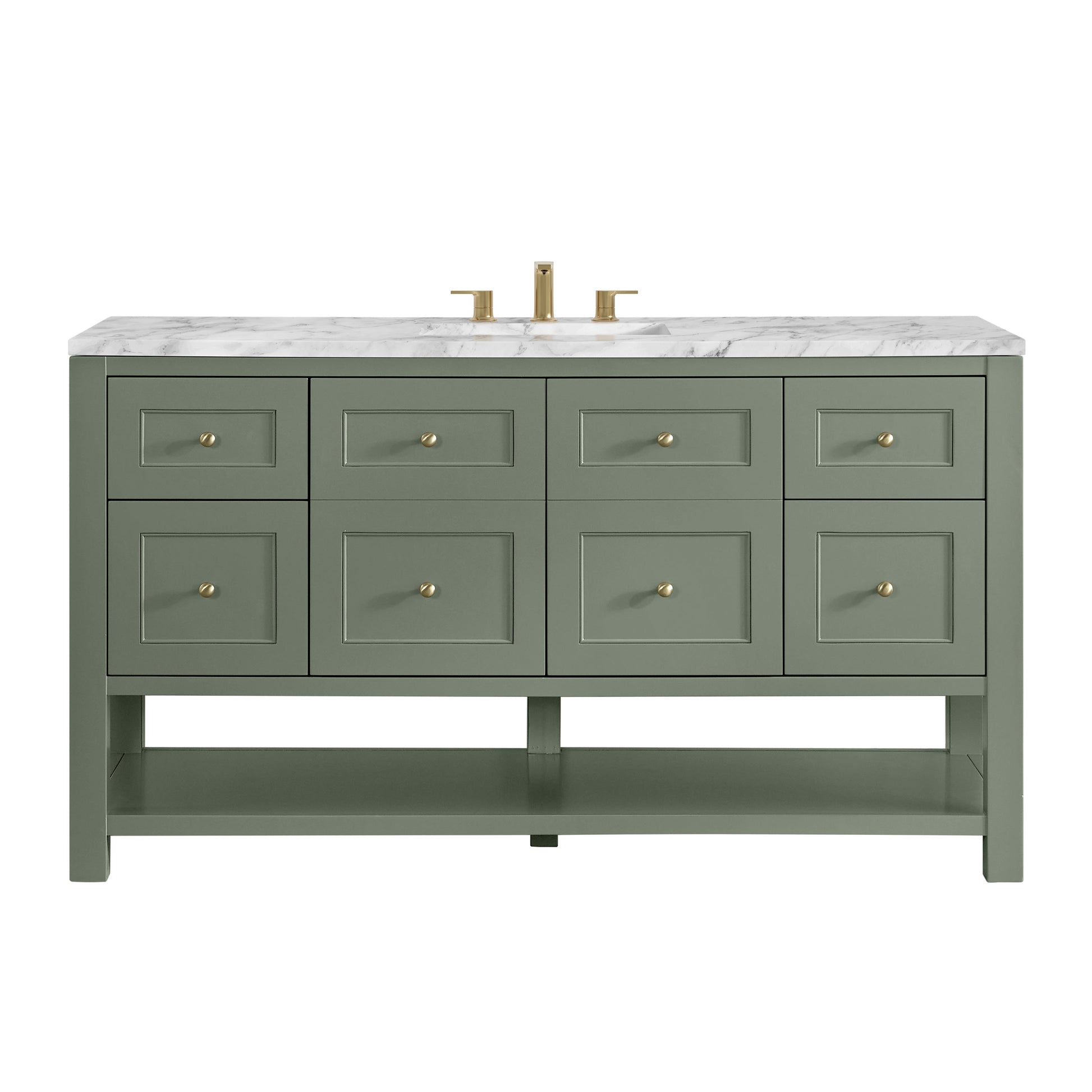 Smokey Celadon / Carrara White - 3 Faucet Holes