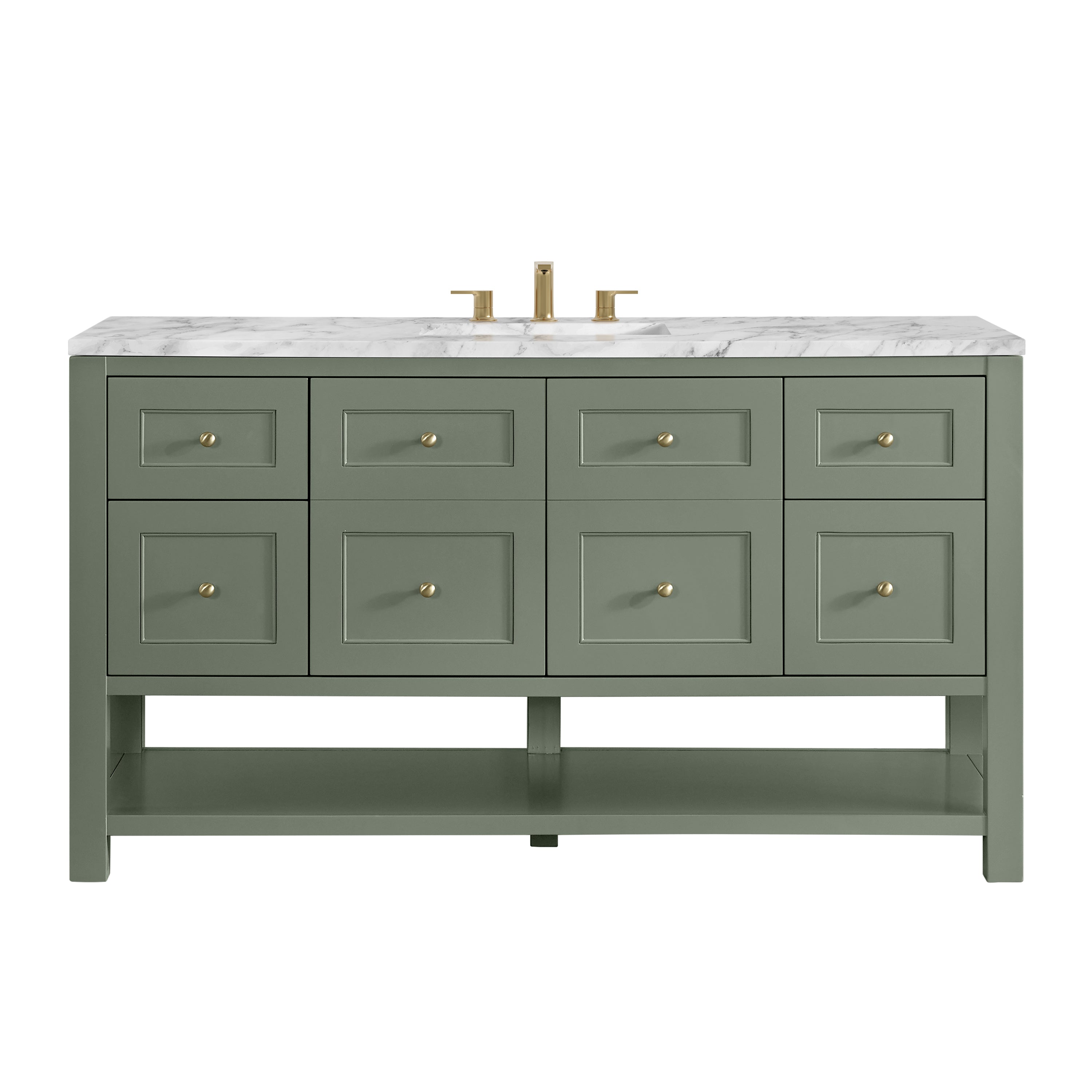 Smokey Celadon / Carrara White - 3 Faucet Holes