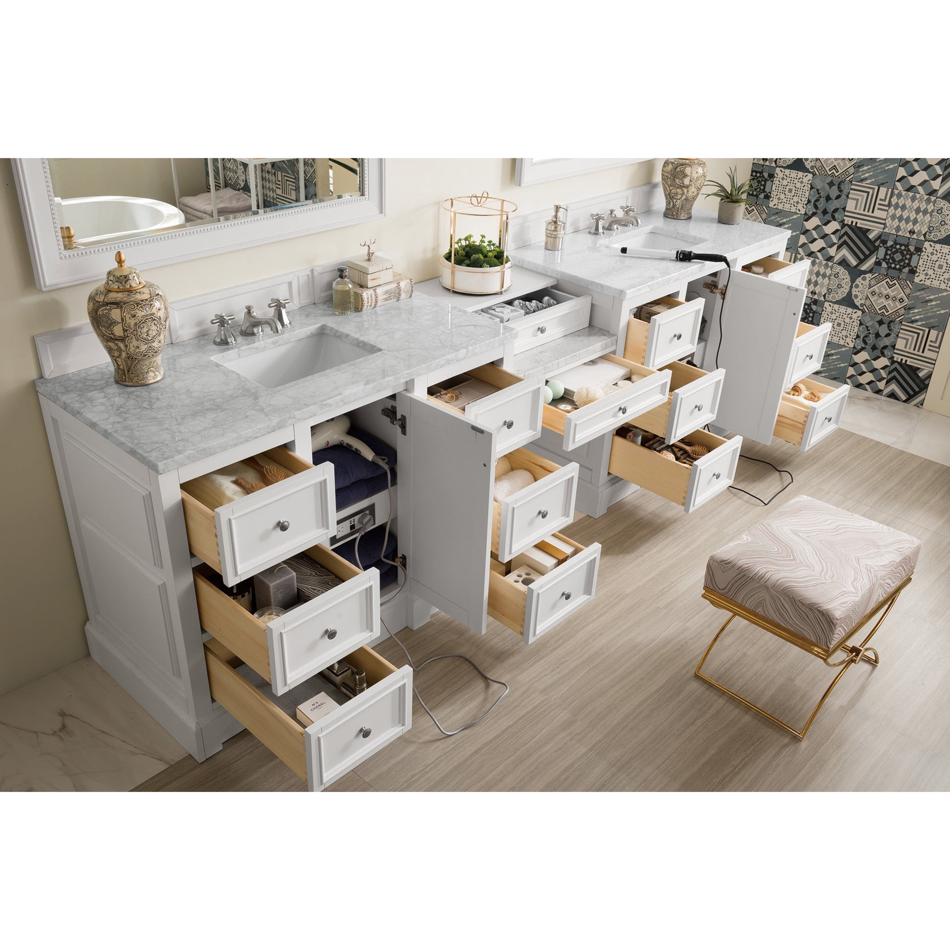 Bright White / Carrara White - 3 Faucet Holes