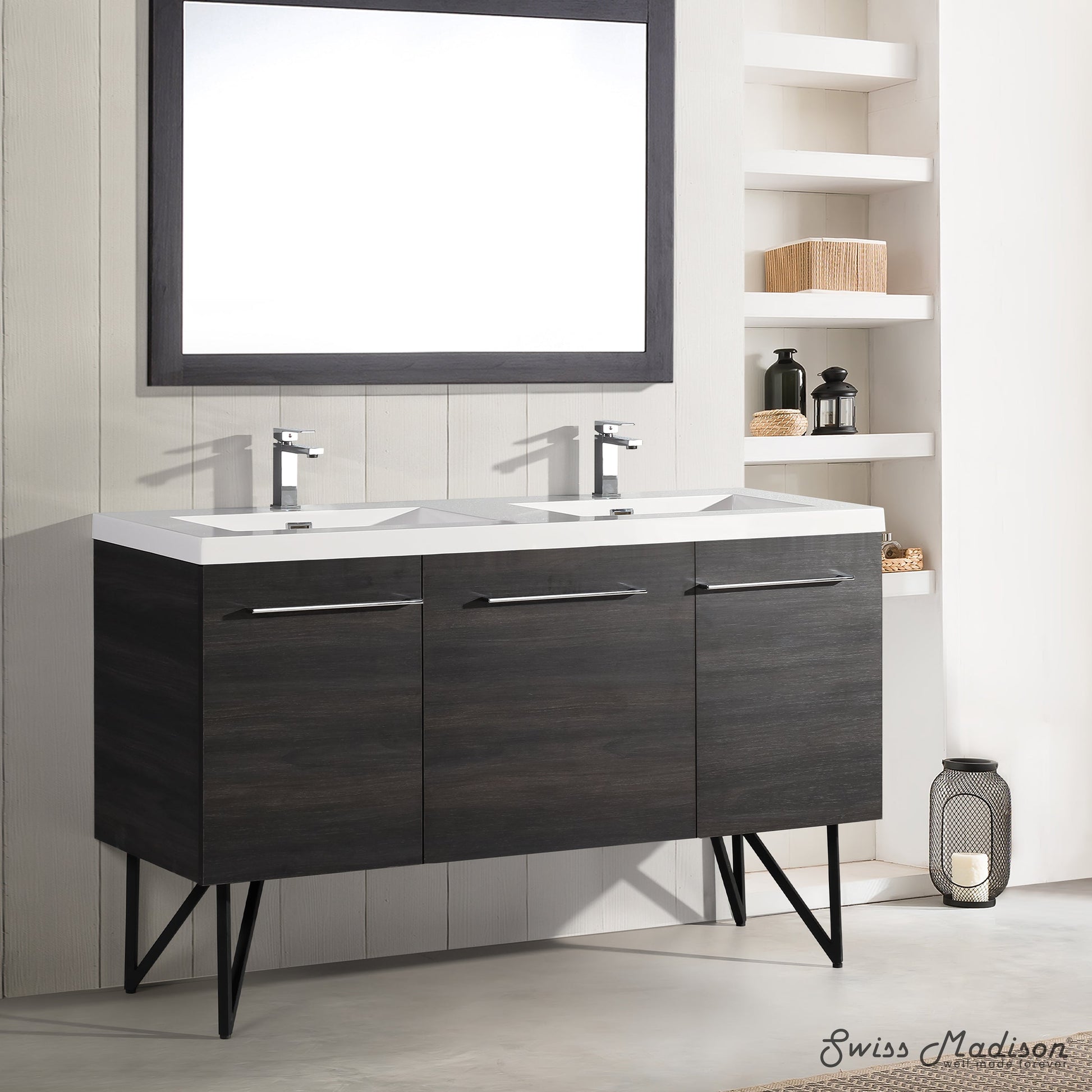 Black Walnut / White / 1-Hole