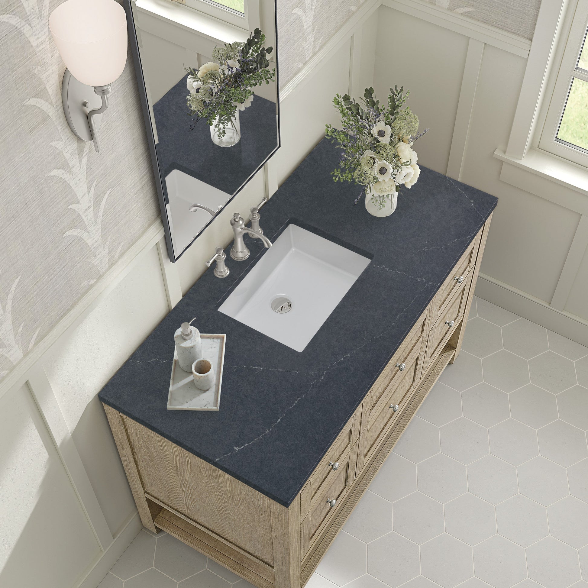 Whitewashed Oak / Charcoal Soapstone - 3 Faucet Holes