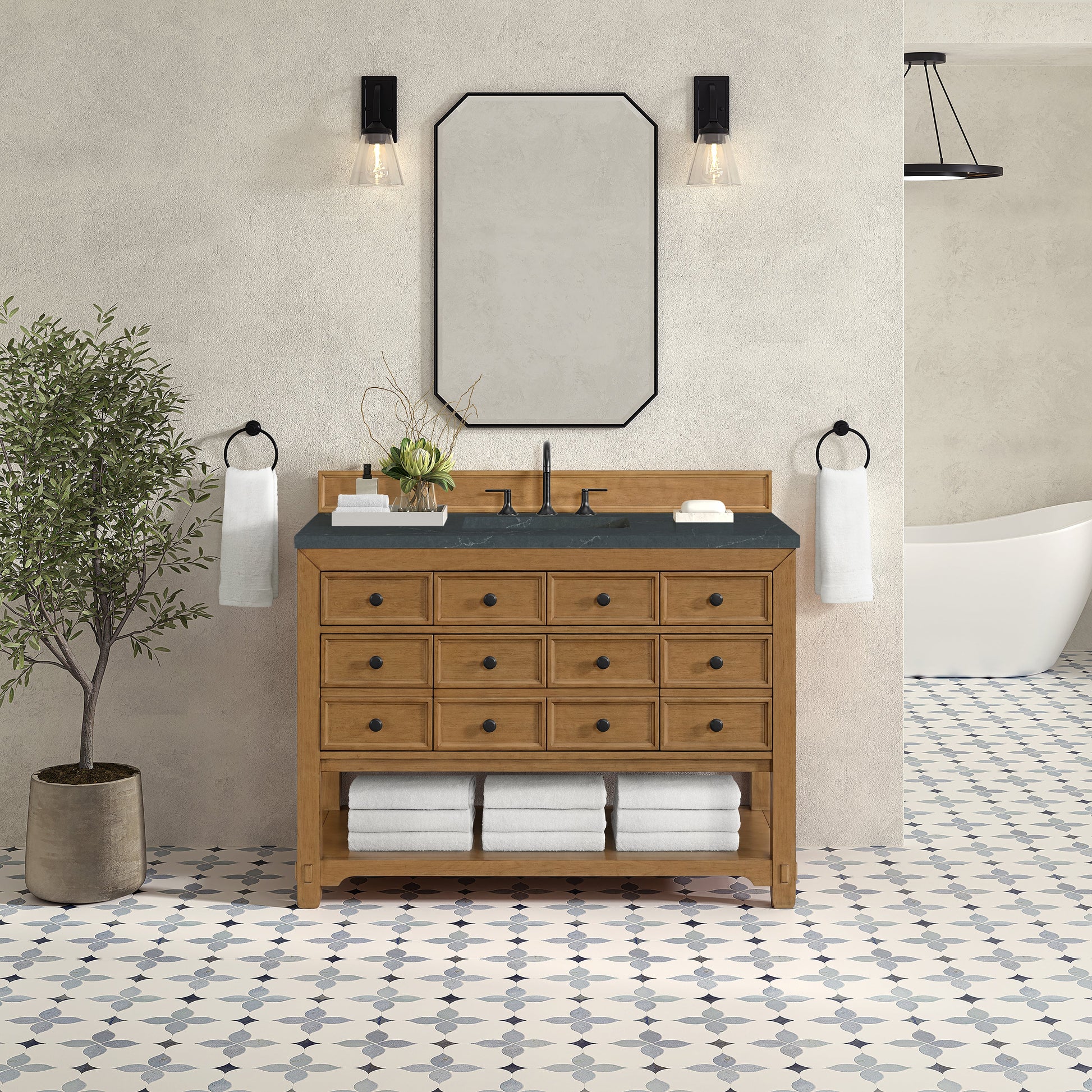 Amber Birch / Charcoal Soapstone - 3 Faucet Holes