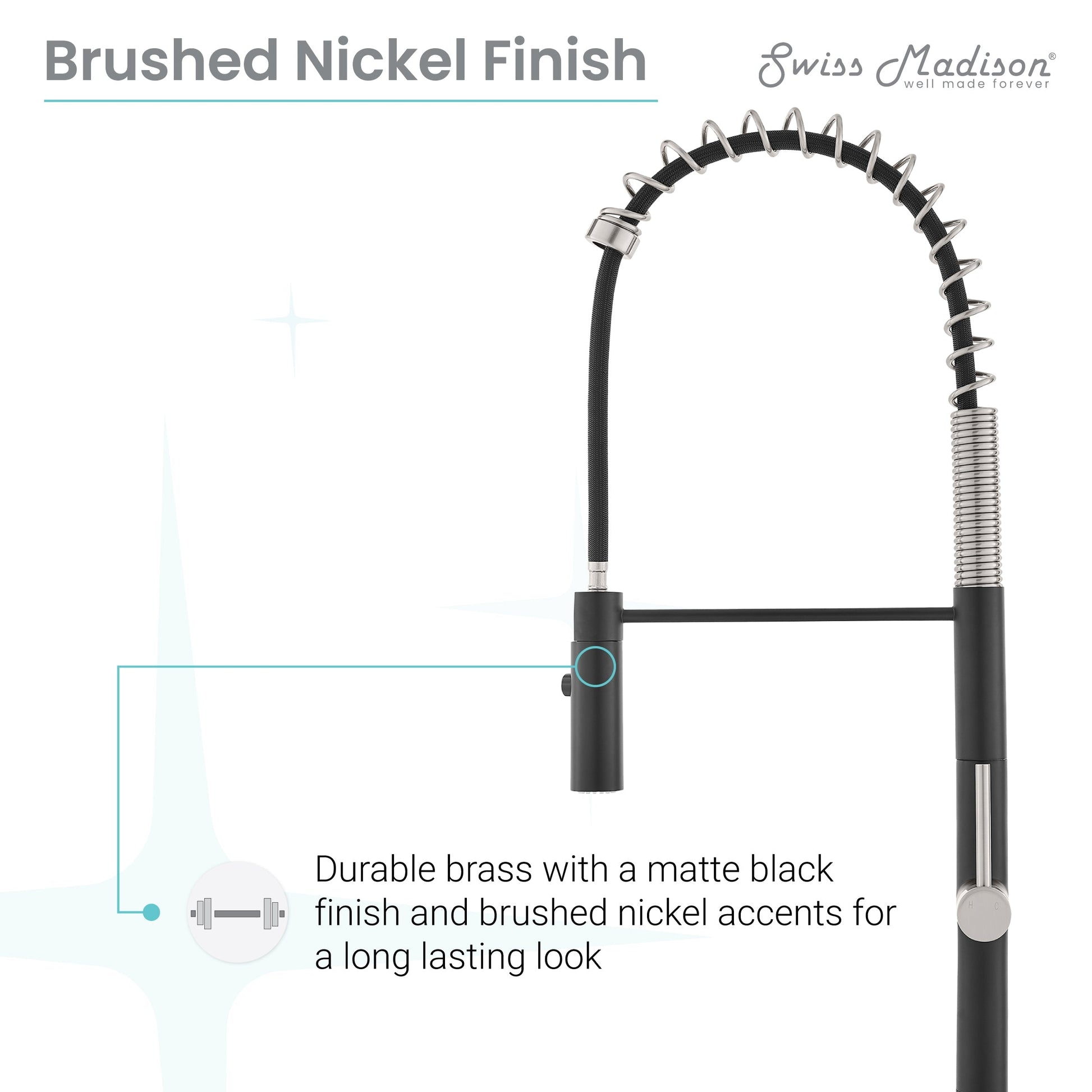 Brushed Nickel and Black
