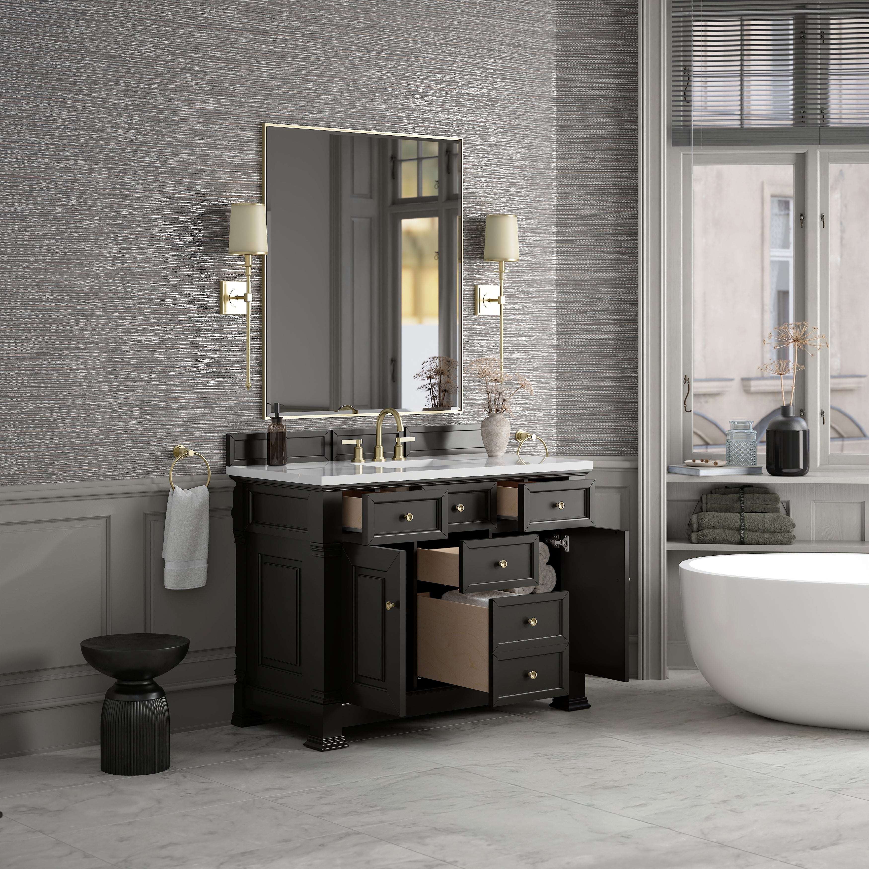 Black Onyx / White Zeus - 3 Faucet Holes