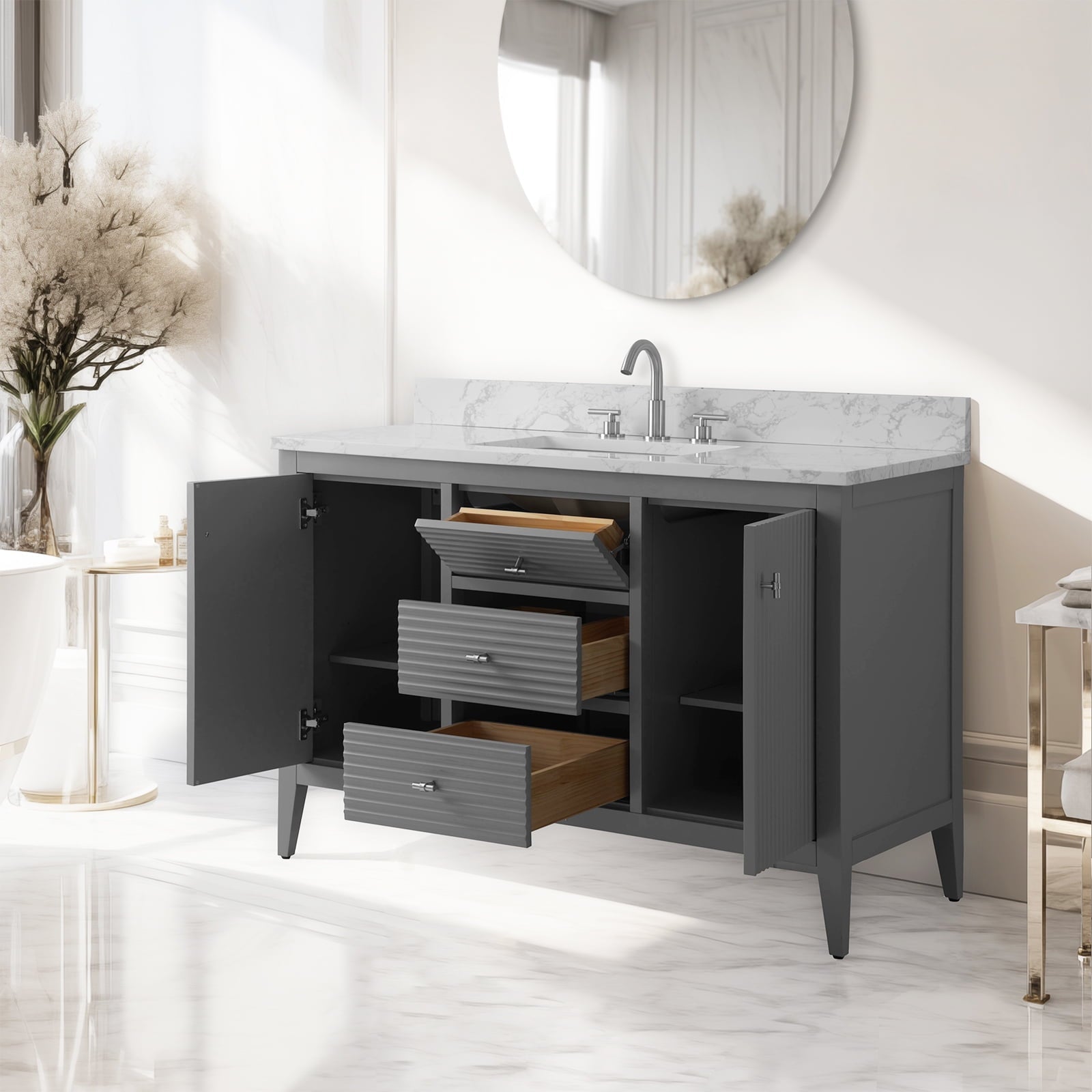 Linear Cashmere Gray / Brushed Nickel